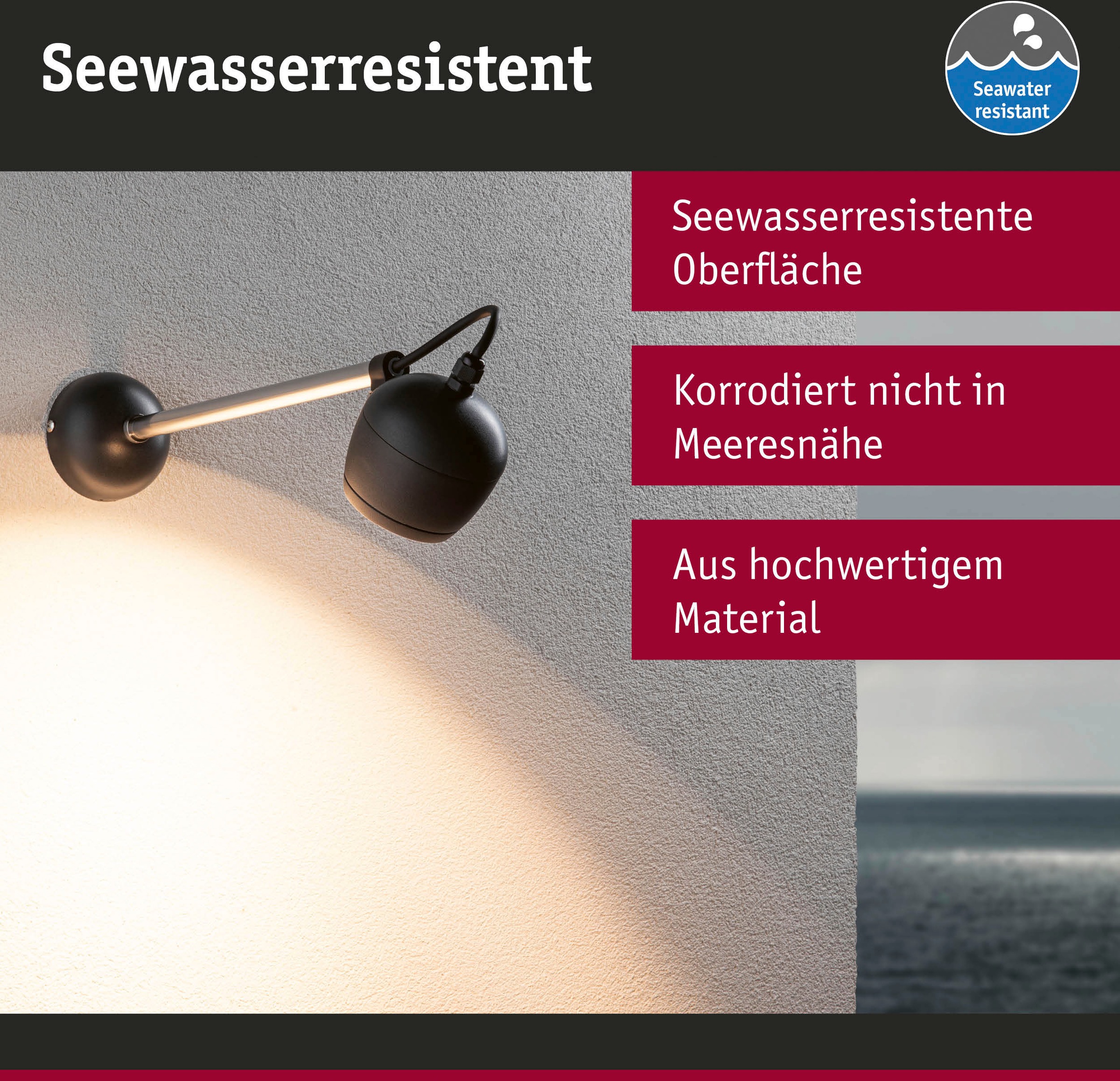 Paulmann LED Außen-Wandleuchte »Kikolo 230V 60° 3000K anthrazit«, 1 flammig