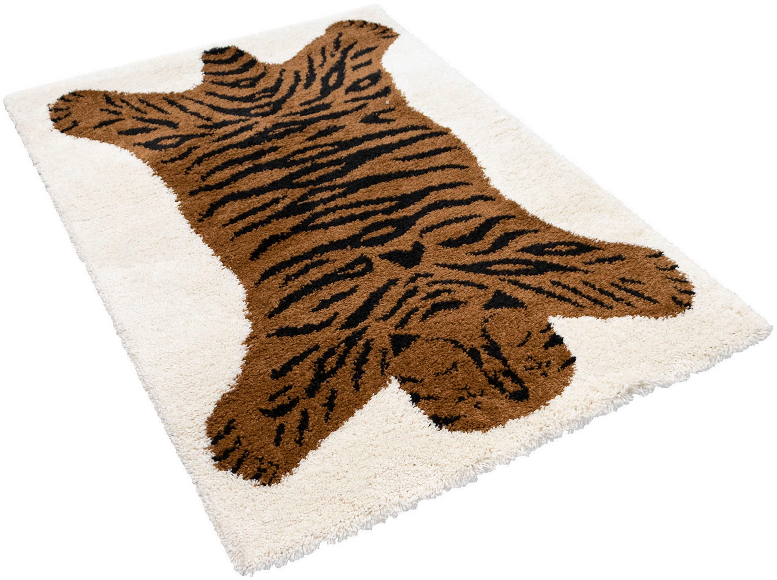 Primaflor-Ideen in Textil Kinderteppich »NOMAD - Tiger«, rechteckig, 35 mm Höhe, Hochflor, Motiv Tiger, Kinderzimmer