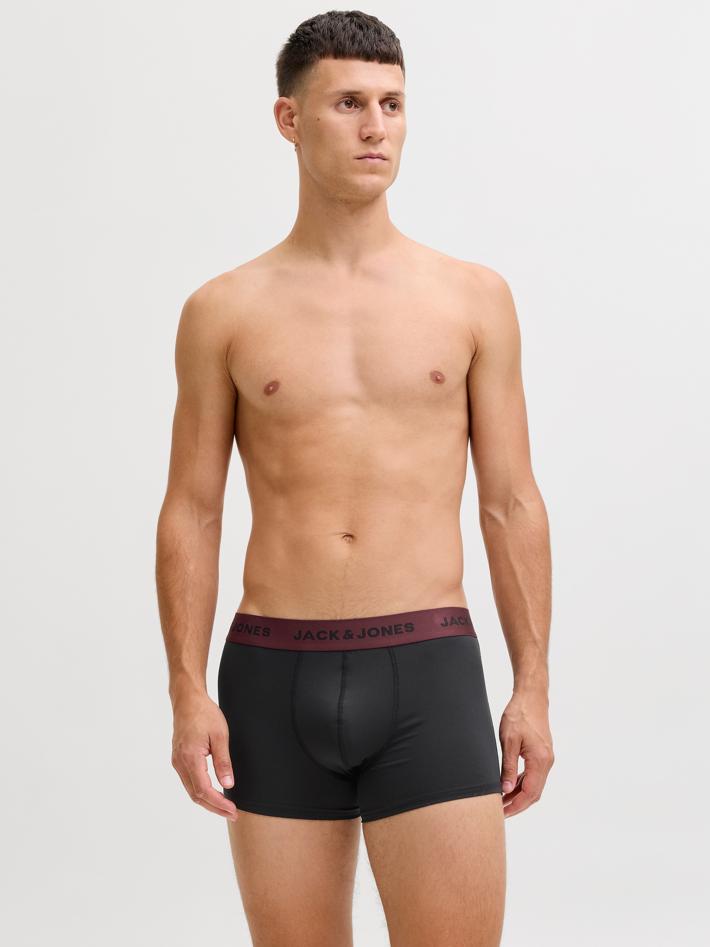 Jack & Jones Funktionsboxer »JACFLOWER aus Microfaserqualität und schnelltrocknendem Material« Packung, 3 Stk. unifarben mit Farbeinsatz, modisch, eng anliegend, Microfaser