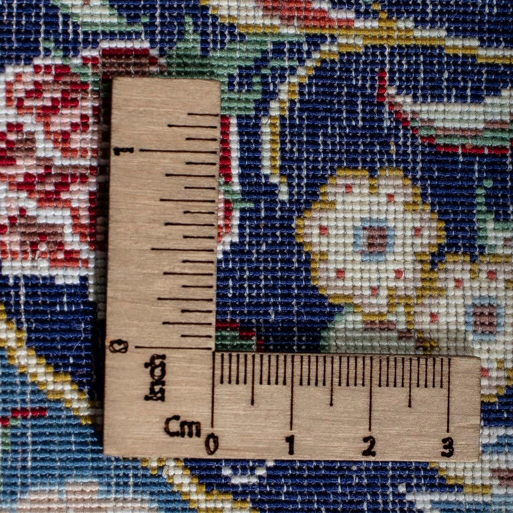 morgenland Seidenteppich »Seidenteppich - Ghom Seide - Premium - 40 x 28 cm - dunkelblau«, rechteckig