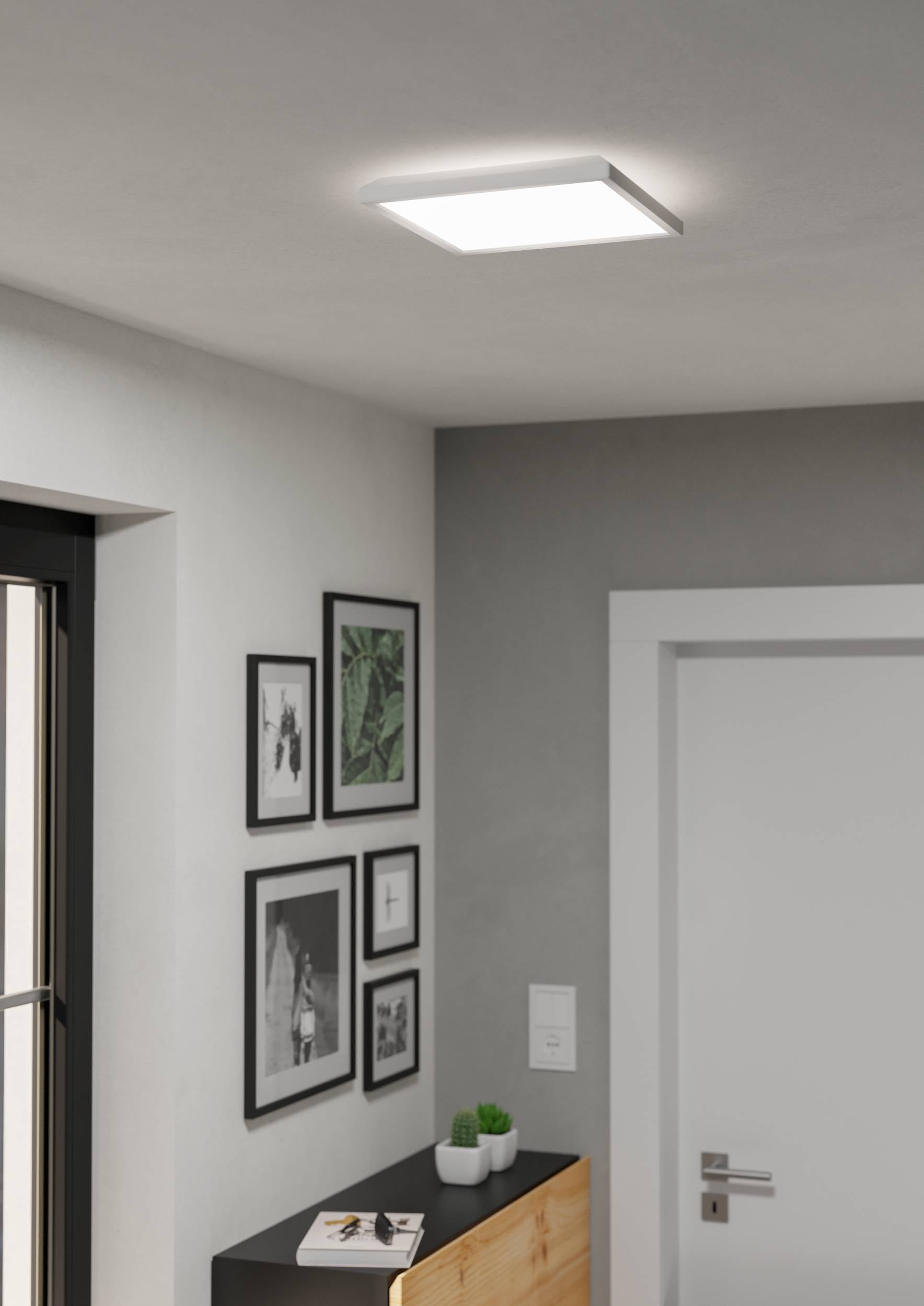 EGLO Deckenleuchte »Rovito Deckenlampe, Deckenbeleuchtung, Badlampe, Kunststoff, IP44« LED-Modul 1 Stk. Kaltweiß | Neutralweiß | Warmweiß Wand-/Deckenleuchte - L29 x B29 x H3 cm - weiß - 13,4W inkl.