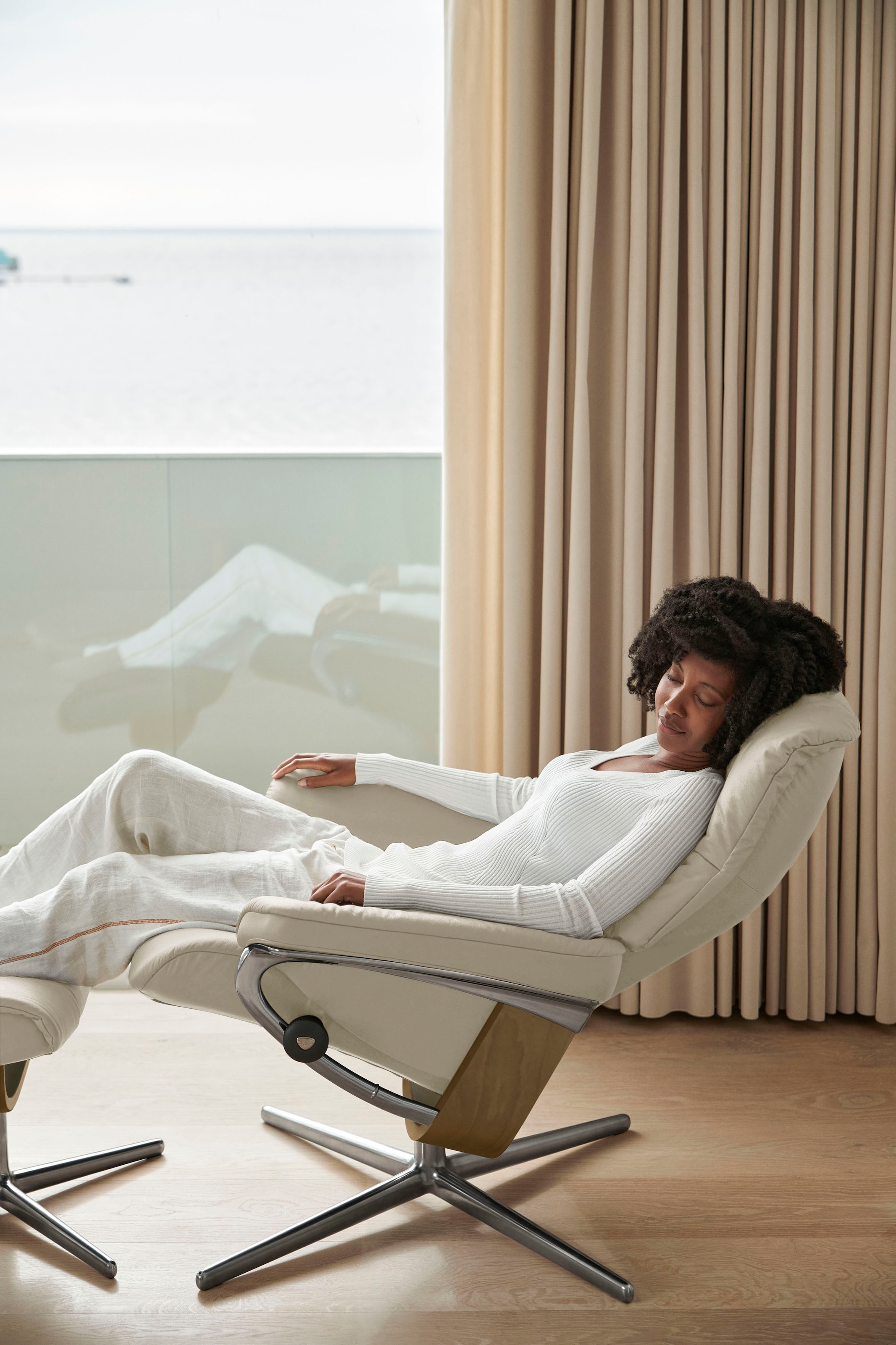 Stressless® Fußhocker »Mayfair«, mit Cross Base, Größe S, M & L, Holzakzent Eiche