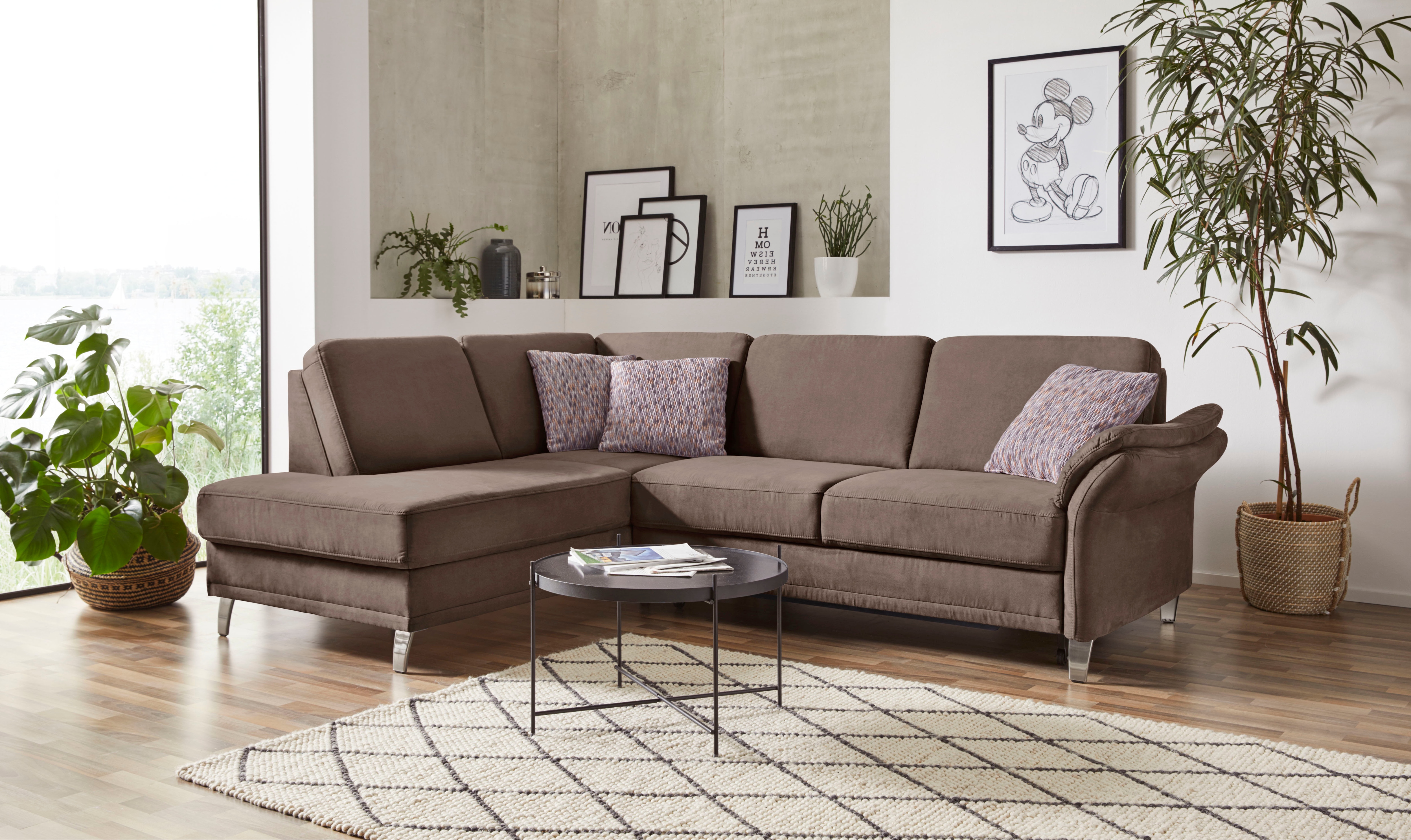 sit&more Ecksofa "Clio L-Form" wahlweise mit Schlaffunktion und Bettkasten, inklusive Federkern