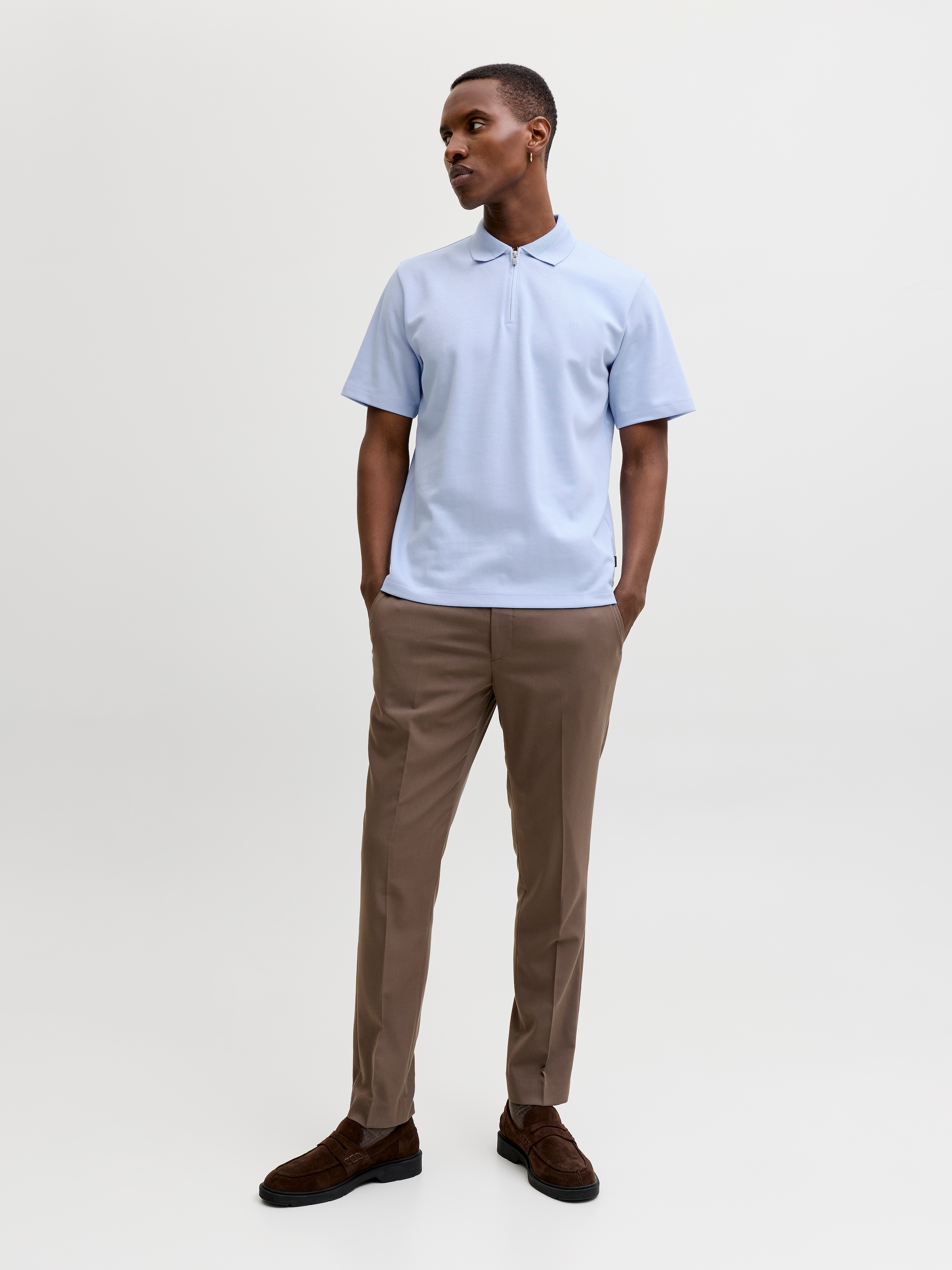 Jack & Jones Poloshirt »JPRBLAETHAN SS ZIP POLO SN« Materialmix, regular fit