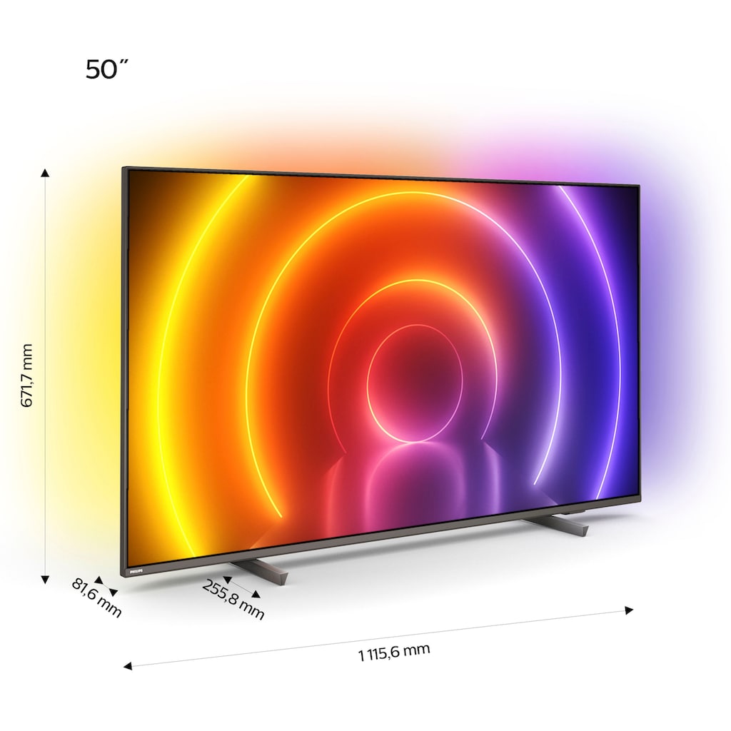 Philips LED-Fernseher »50PUS8106/12«, 126 cm/50 Zoll, 4K Ultra HD, Android TV-Smart-TV, 3-seitiges Ambilight