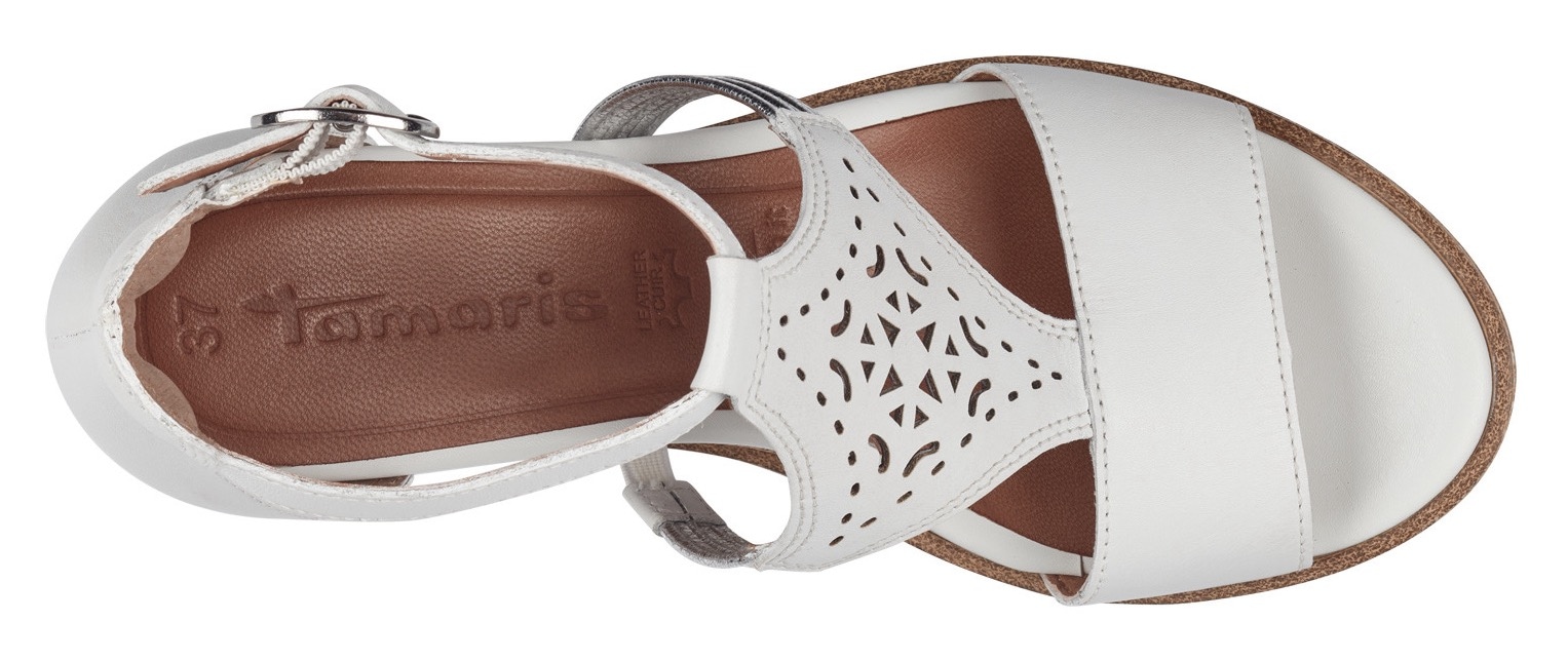 Tamaris Keilsandalette, Sommerschuh, Sandale, Keilabsatz, mit modischen Cut-Outs