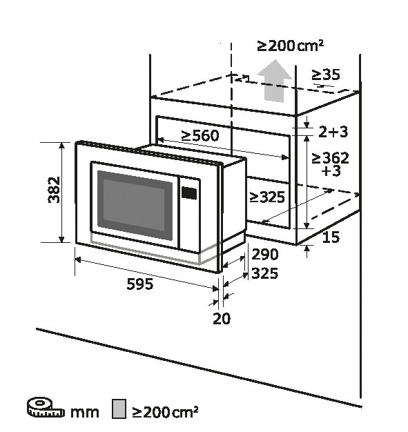 exquisit Einbau-Mikrowelle »EMW20-DG-020«, Grill-Mikrowelle, 1300 W