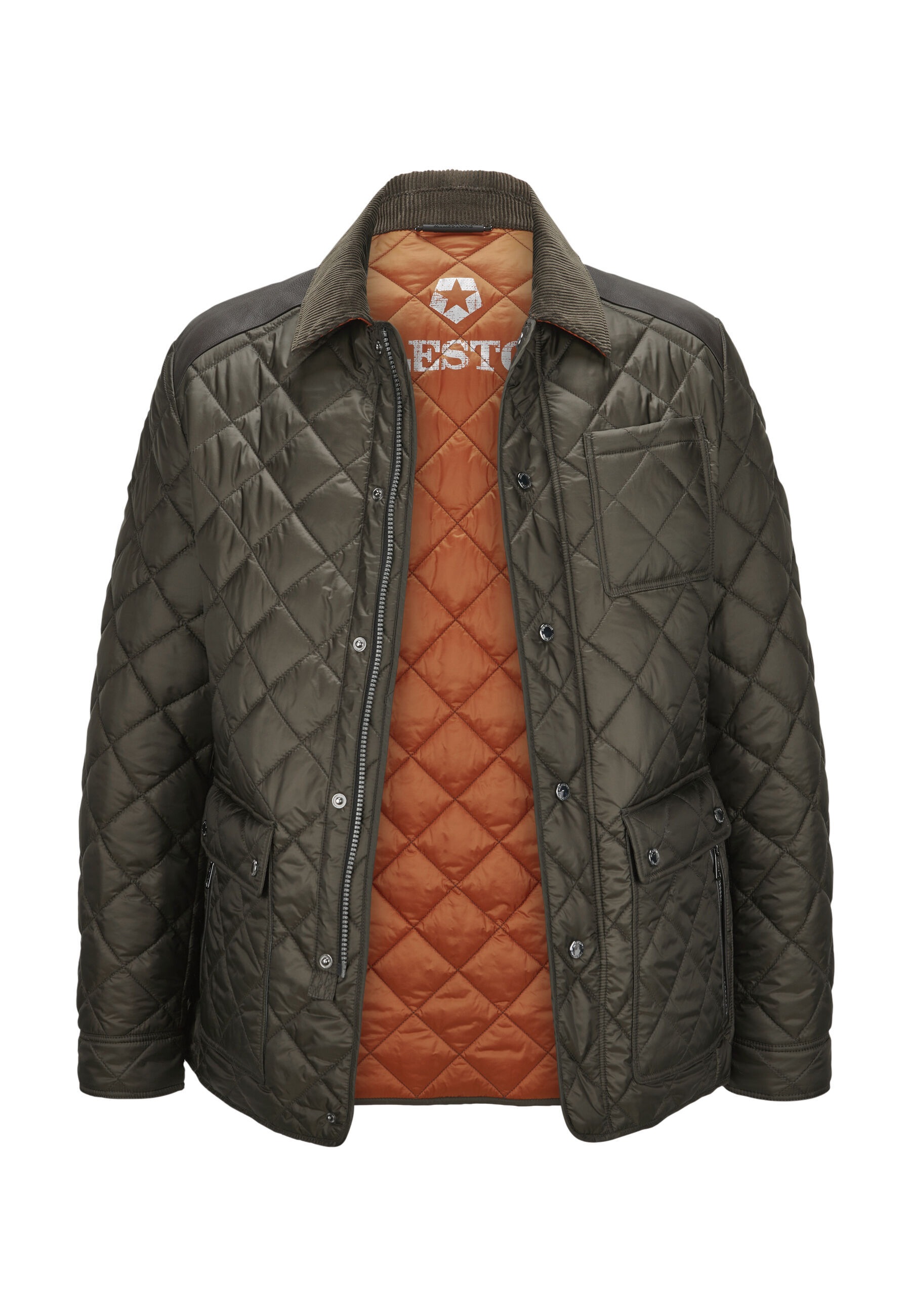 Milestone Steppjacke »MSSantos« ohne Kapuze Ledereinsätze an Schultern und Ellbogen