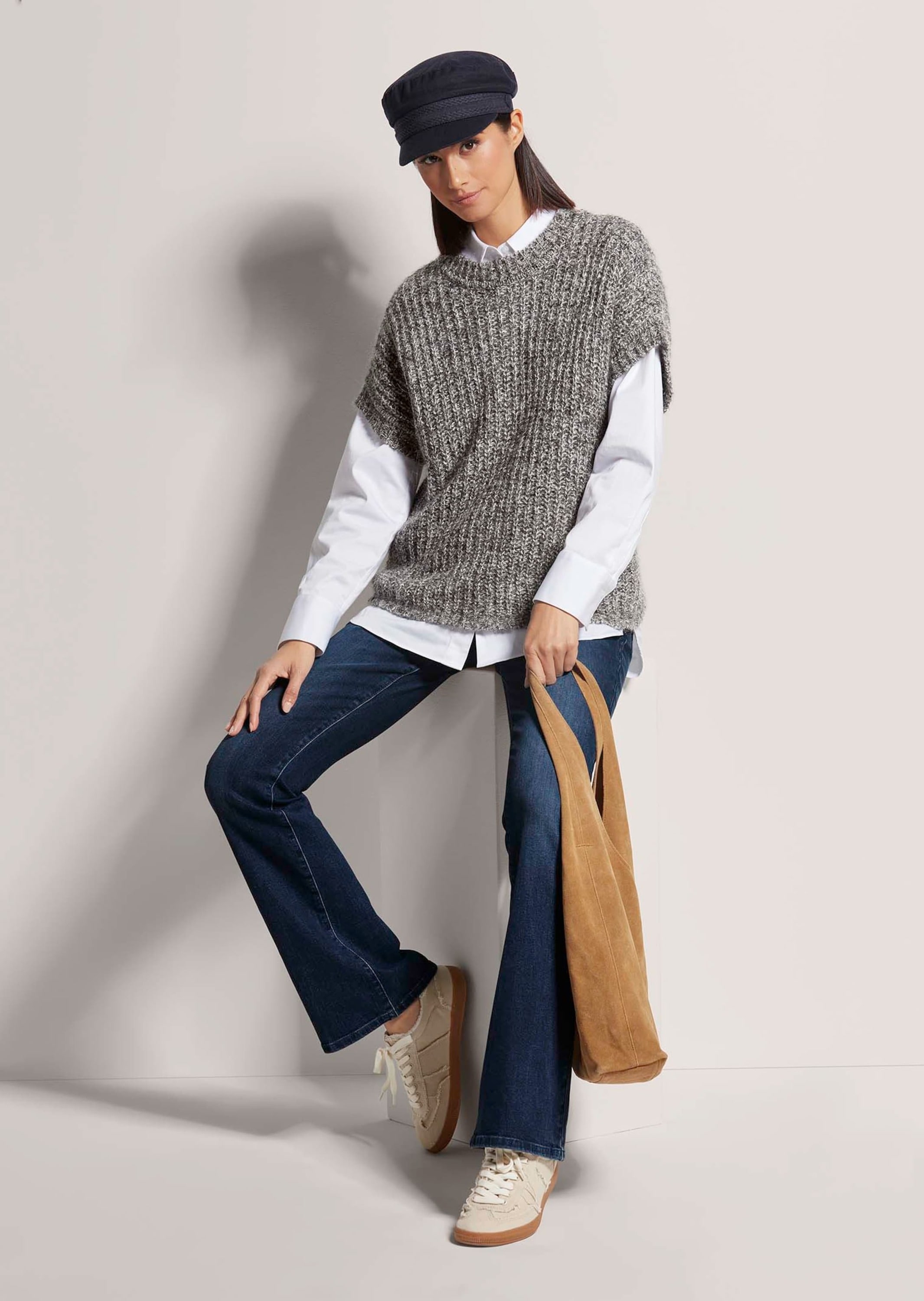 MADELEINE Longpullover »Pullover Pullover mit Metallic-Effekt«