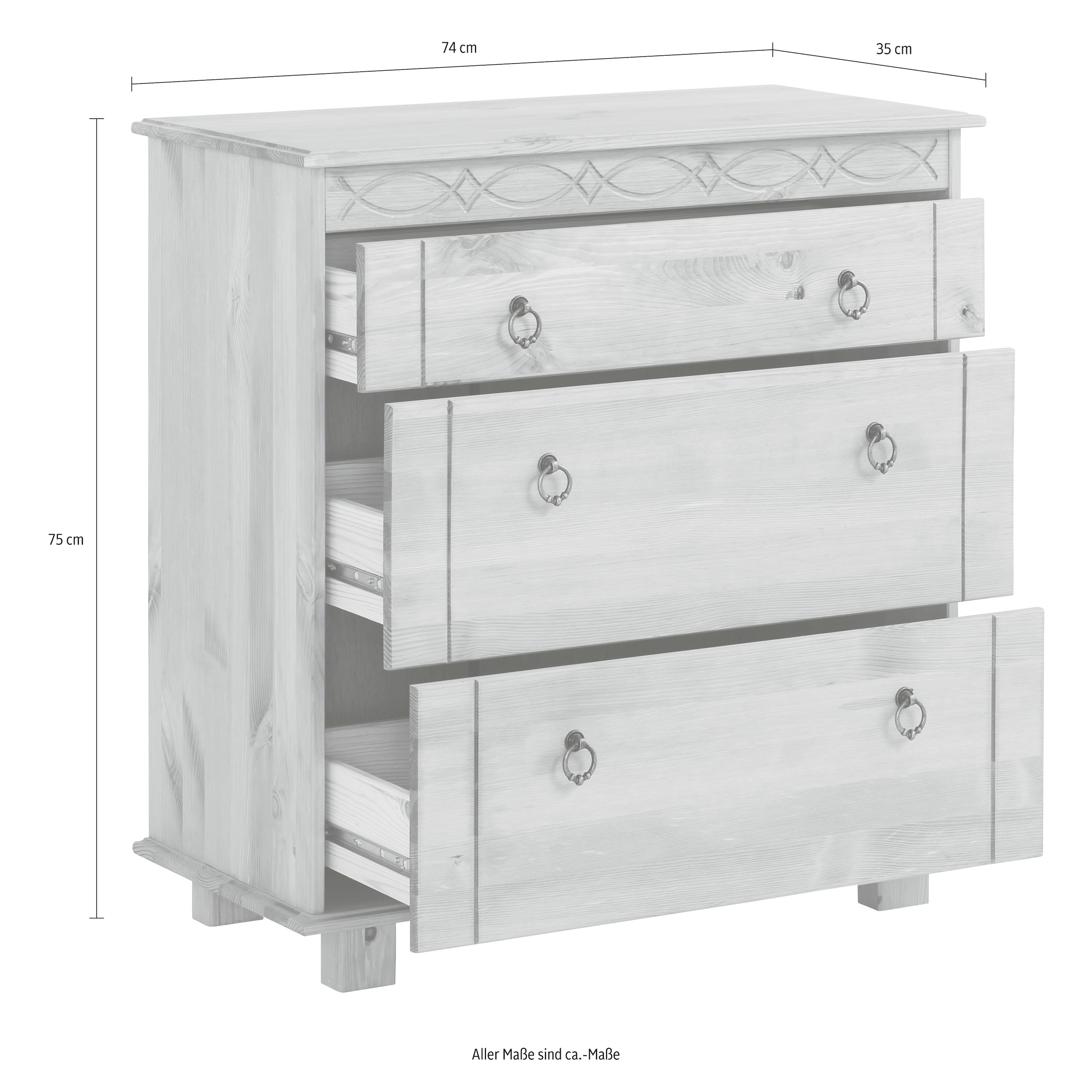 Home affaire Kommode »Indra«, 74 cm breit