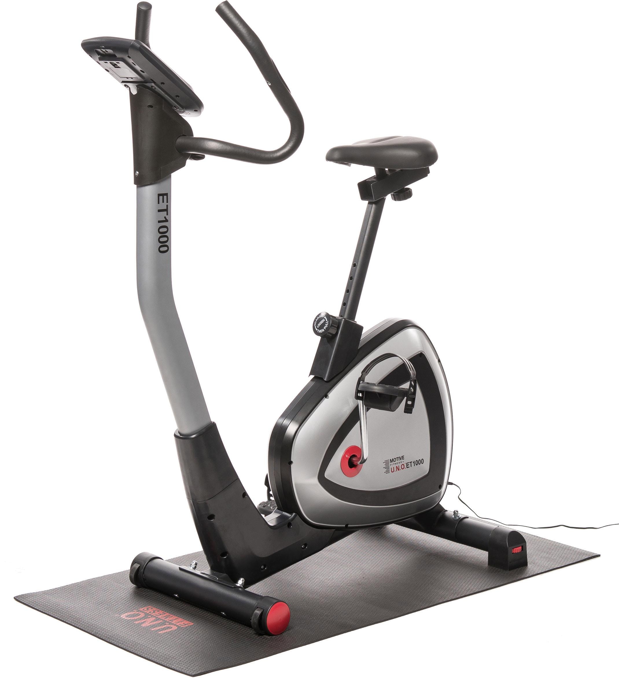 Motive Fitness By U.N.O. Ergometer »ET1000 (mit/ohne Unterlegmatte)« Schwungmasse ca. 6 kg, 24 Widerstandsstufen in grau