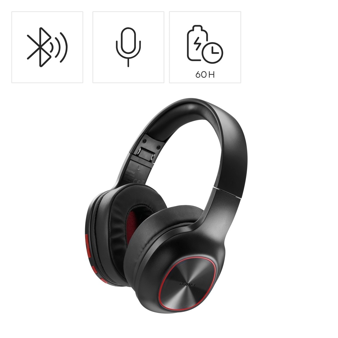 Hama Over-Ear-Kopfhörer »Over-Ear-Kopfhörer Bluetooth (faltbar, Bass Boost, 60h Akku, kabellos)« Bluetooth