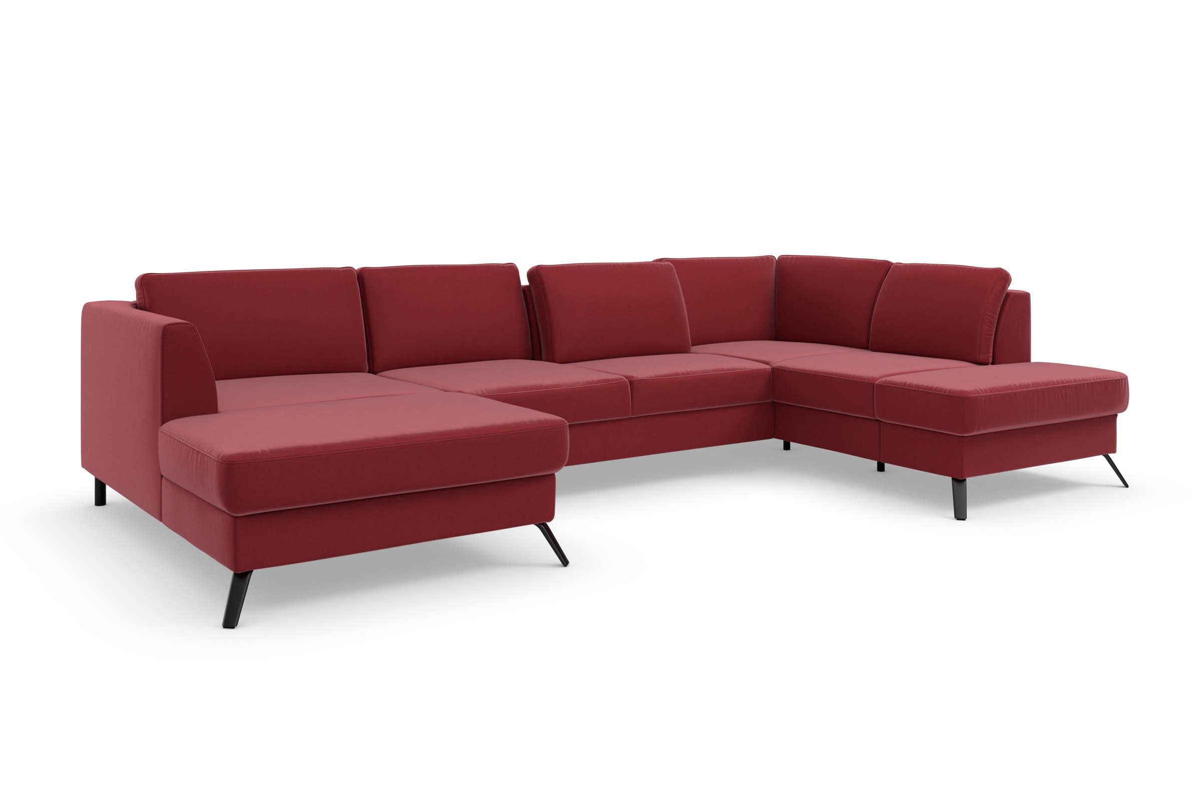 sit&more Wohnlandschaft »Olsen U-Form« inklusive Sitztiefenverstellung, wahlweise mit Bettfunktion, 15cm hoch