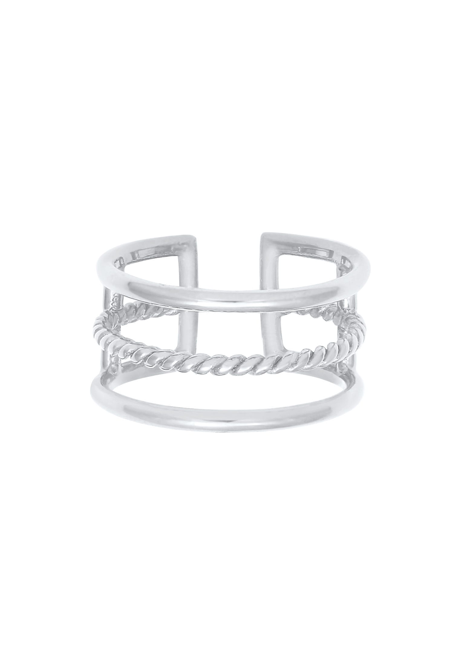 Elli Silberring »Ring Offen Verstellbar 3-reihig Breit 925 Silber«