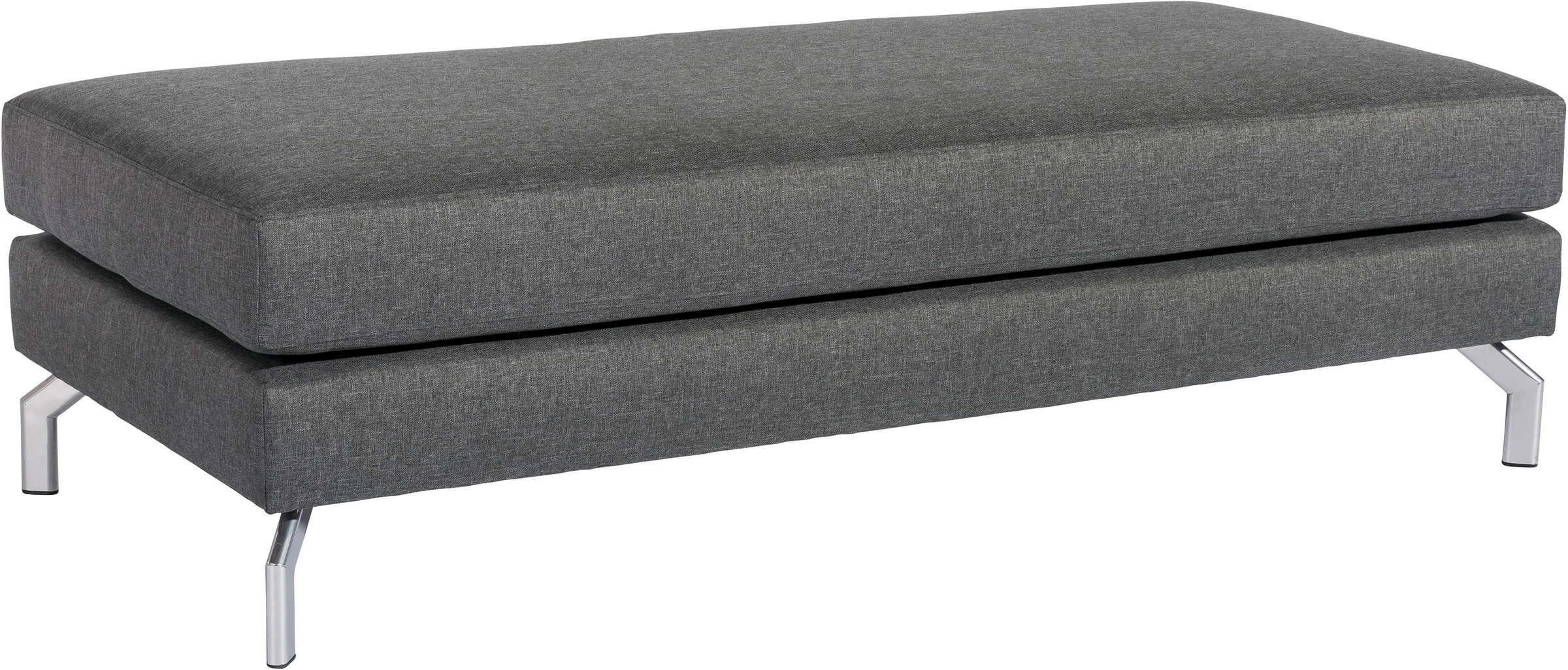 Max Winzer® Ecksofa »Flori Set inkl. Hocker, guter Sitzkomfort, aktuelles Design«, (Spar-Set, Ecksofa und Hocker), elegant mit abgewinkelten Chromfüßen, inklusive Zierkissen