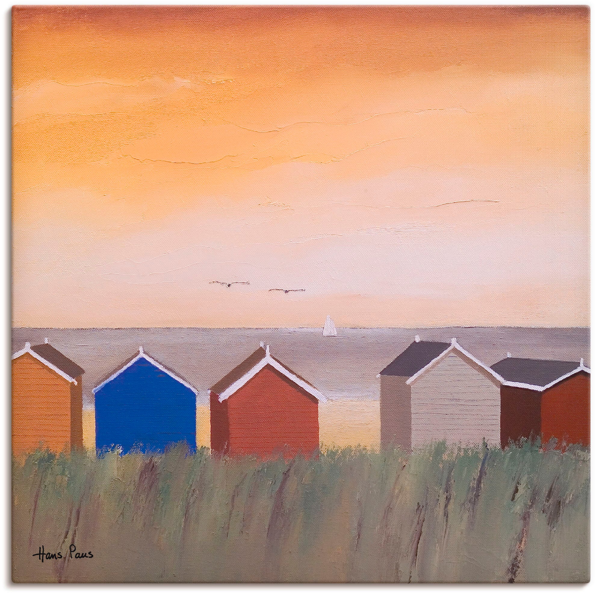 Artland Wandbild »Strandhäuser II«, Strand, (1 St.), in vielen Größen & Produktarten -Leinwandbild, Poster, Wandaufkleber / Wandtattoo auch für Badezimmer geeignet