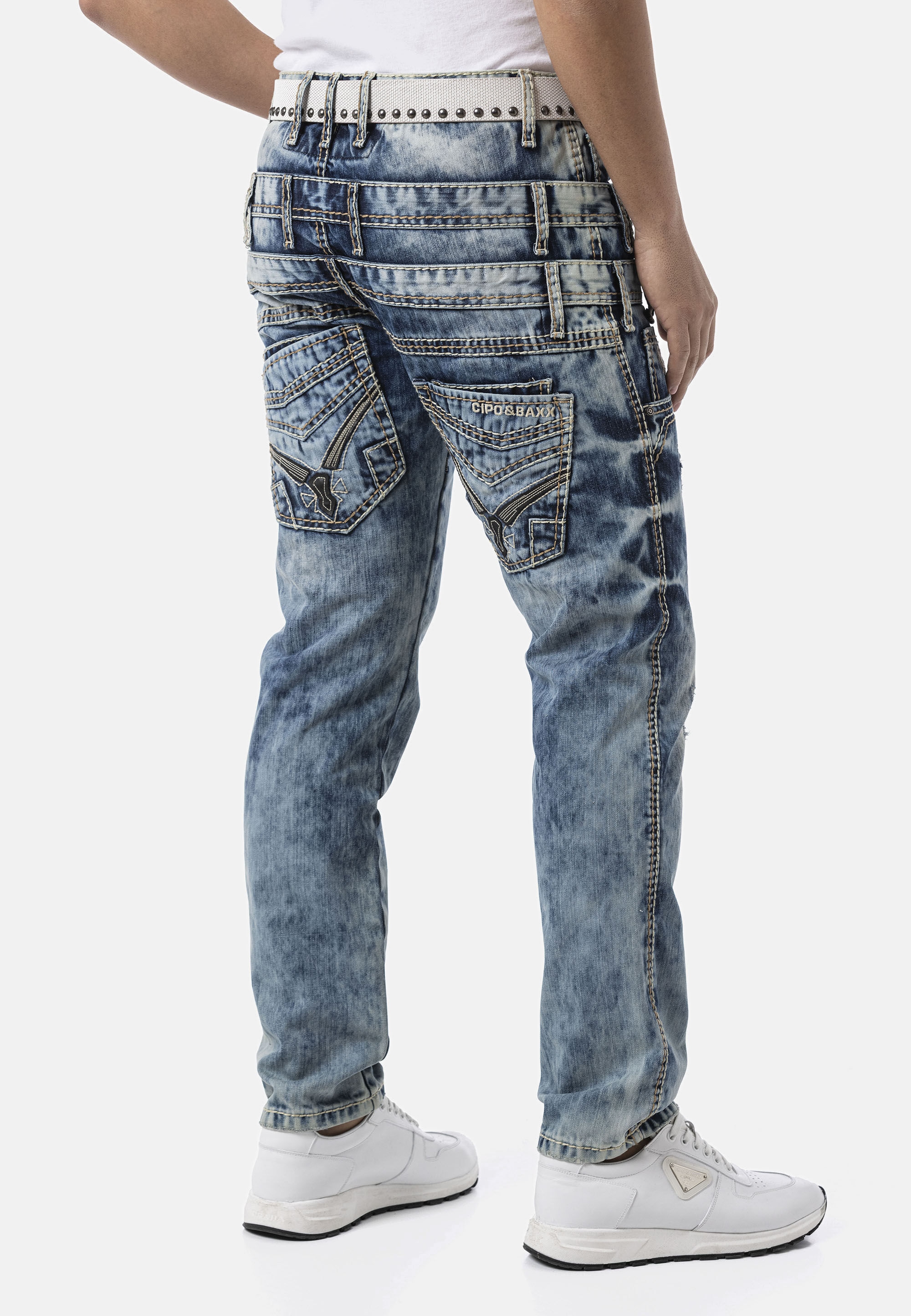 Cipo & Baxx Straight-Jeans »Cipo & Baxx Jeanshose CD910« mit hochwertiger Baumwolle