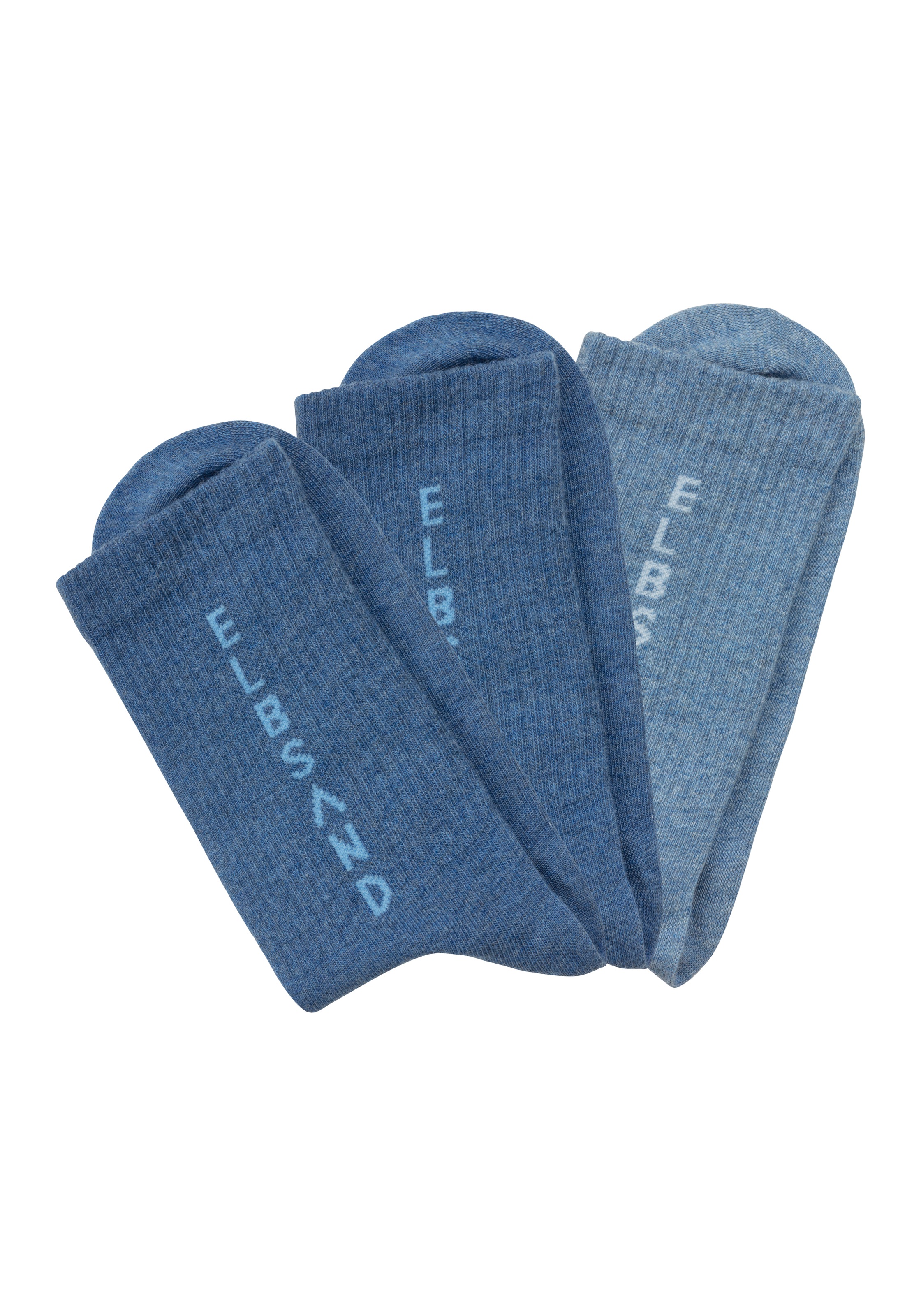 Elbsand Socken, (Packung, 3 Paar), mit eingestricktem Schriftzug