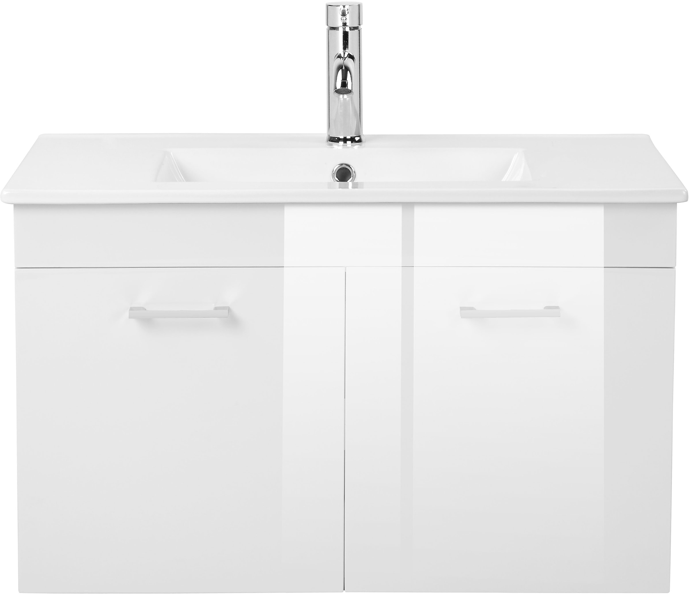 welltime Waschtisch »Florenz, Breite 60cm, 2 Tür, 2 Fächer, MDF-Front«, Waschplatz mit 2 Türen,in verschiedenen Farben erhältlich, Badmöbel