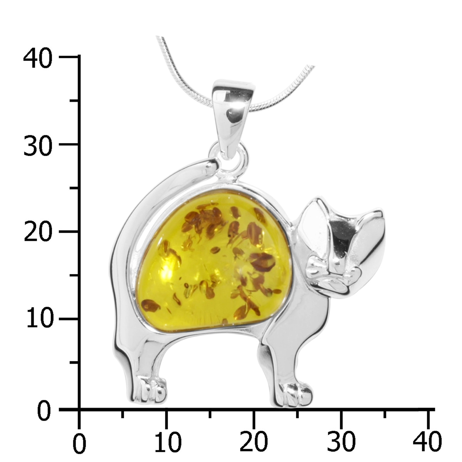 OSTSEE-SCHMUCK Kette mit Anhänger »- Katze - Silber 925/000 - Bernstein«