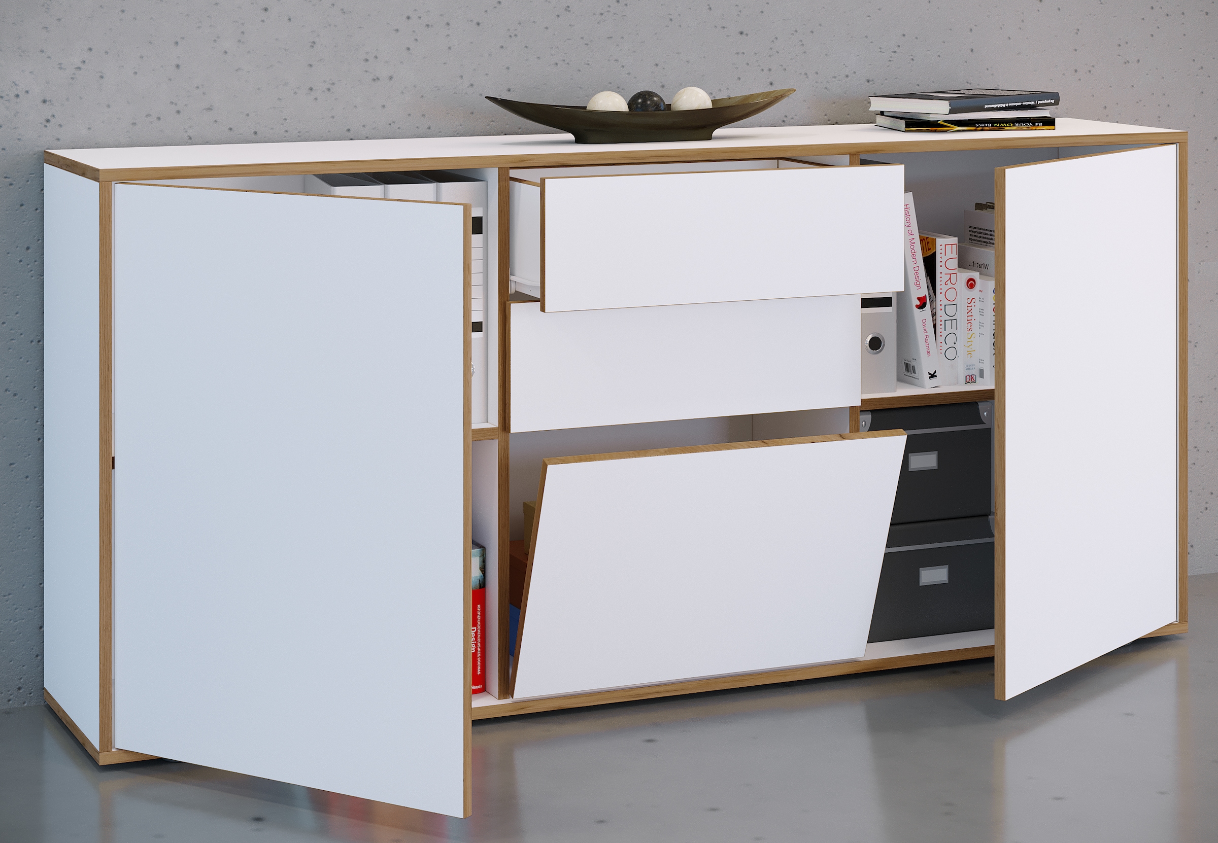 VCM Kommode »Holz Kommode Sideboard Salia Breite 160 Schublade« 1 Stk. tlg.