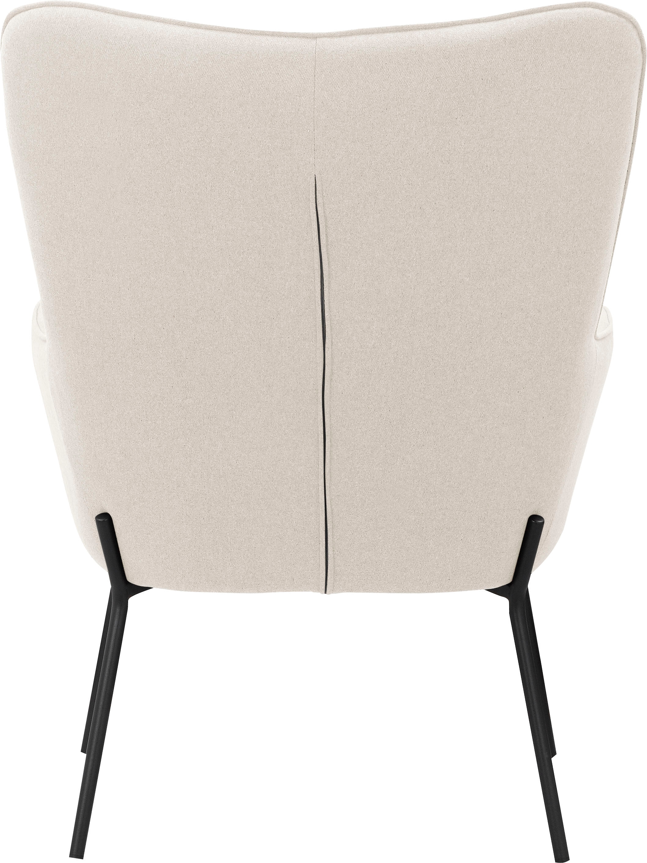 OTTO products Loungesessel »Luukas, Ohrensessel mit Metallbeinen,«, (1 St.), Stoff recyceltes Polyester, Sitz und Rücken gepolstert, Sitzhöhe 46 cm