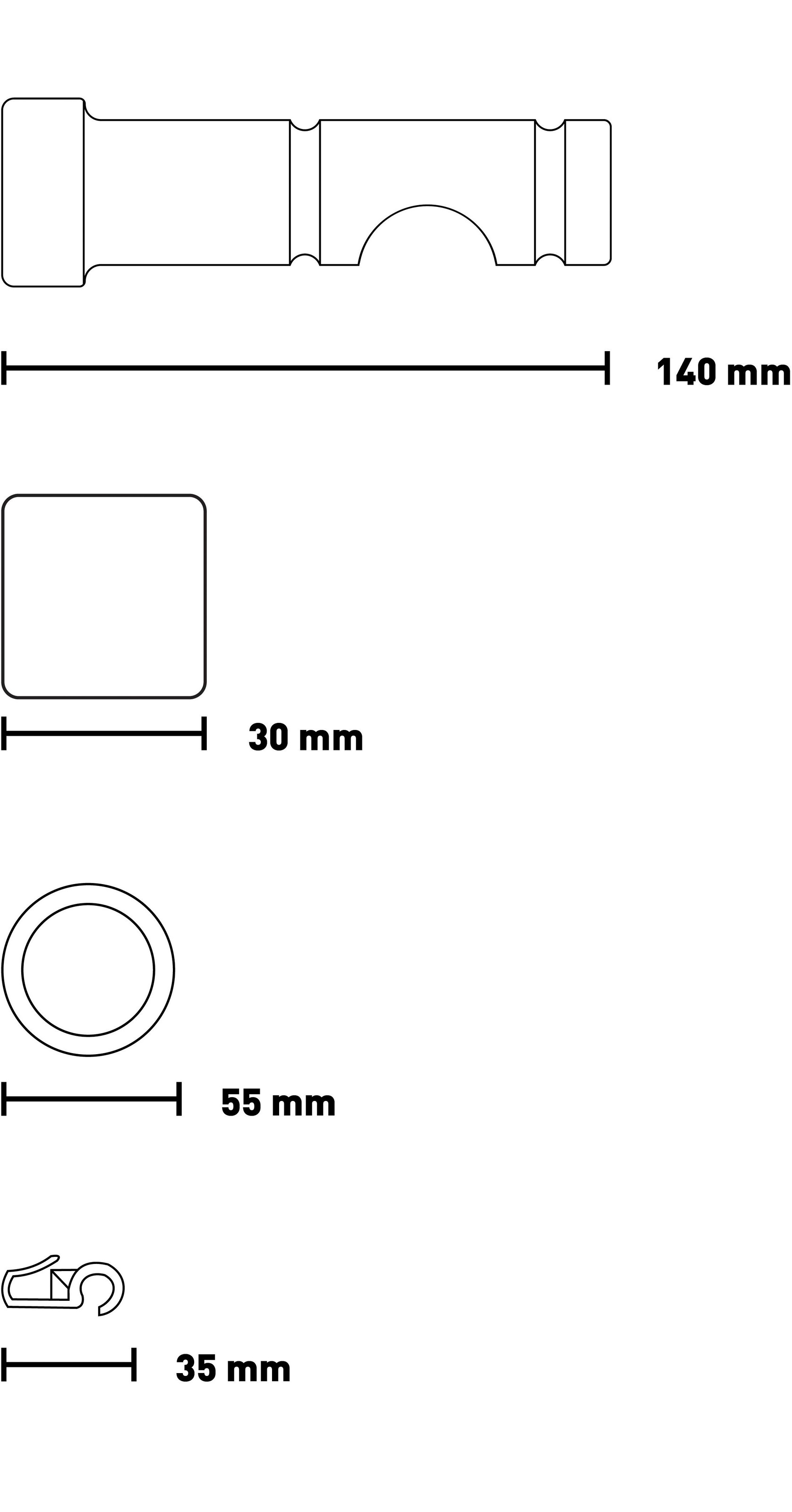 SN DECO GROUP Gardinenstange »Cafiro« 1 läufig-läufig Fixmaß 28 mm, Holz, verschiedene Längen und Farben, Komplettset