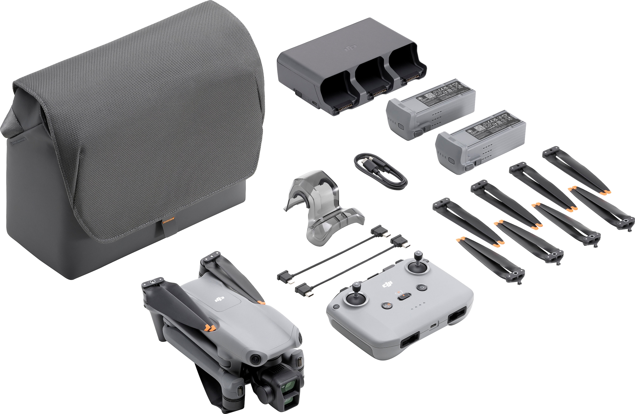 DJI Drohne »Air 3 Fly More Combo (DJI RC-N2)«, (DJI RC-N2 Fernsteuerung, 3 Akkus, Ladestation und Umhängetasche)