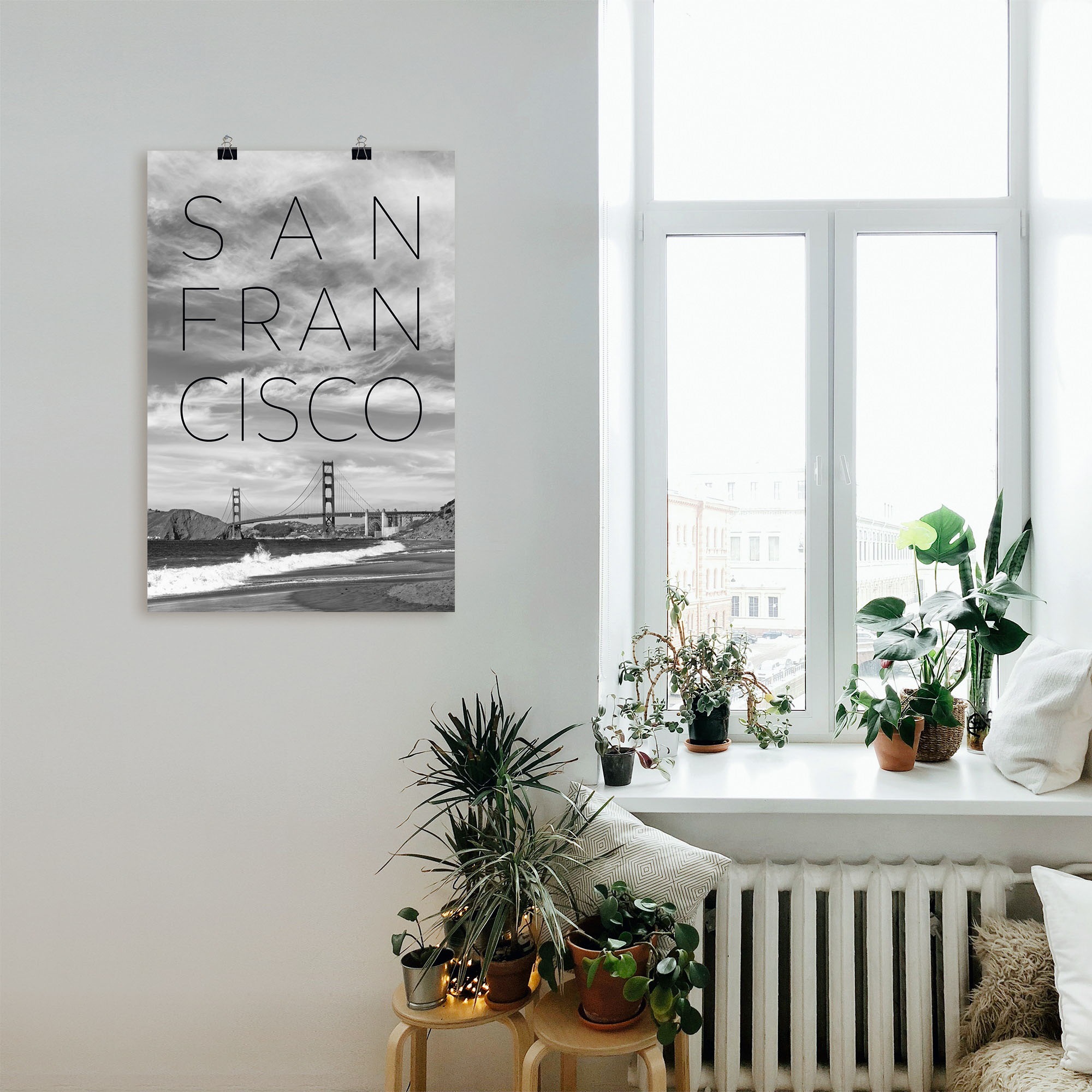 Artland Poster »Golden Gate Bridge & Baker Beach«, San Francisco, (1 St.), als Alubild, Leinwandbild, Wandaufkleber oder Poster in versch. Größen