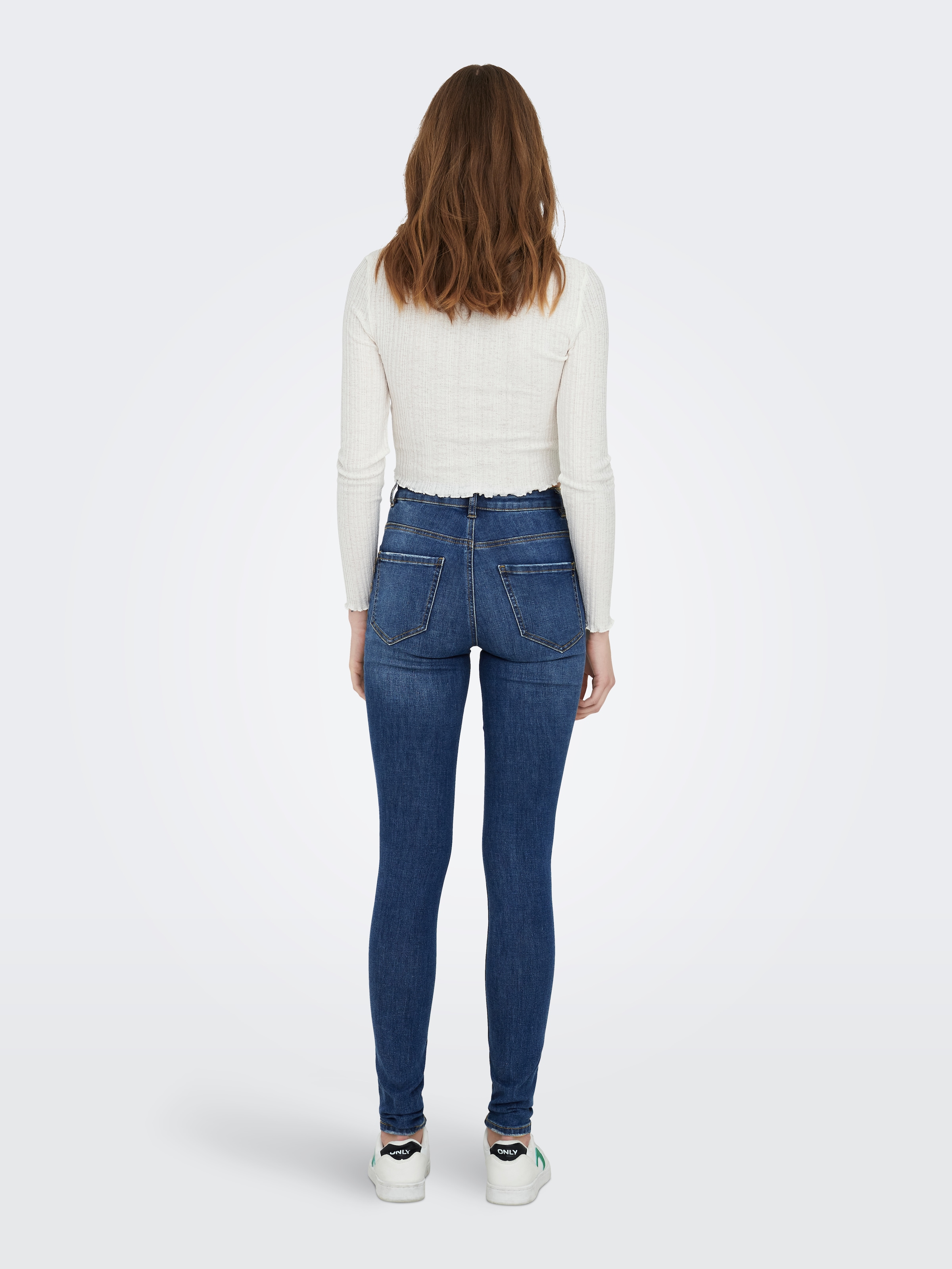 ONLY Skinny-fit-Jeans »ONLROSE – Skinny-Jeans mit hoher Taille und modischer Waschung« skinny fit, modisch, Denim, Baumwollmischung