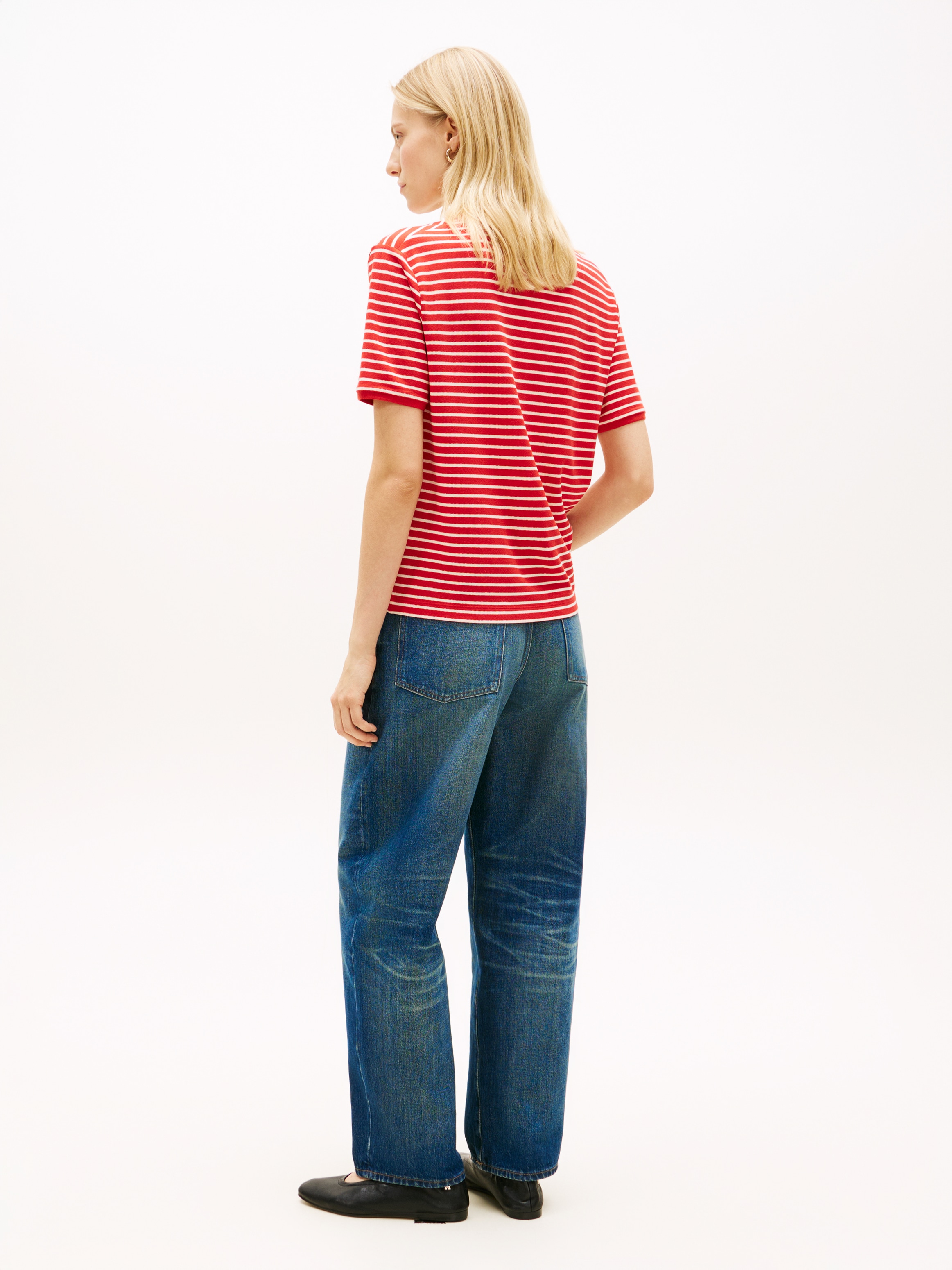 Tommy Hilfiger Poloshirt »LYOCELL PIQUE OPEN-NK SS POLO« mit kleinem Logo-Stick