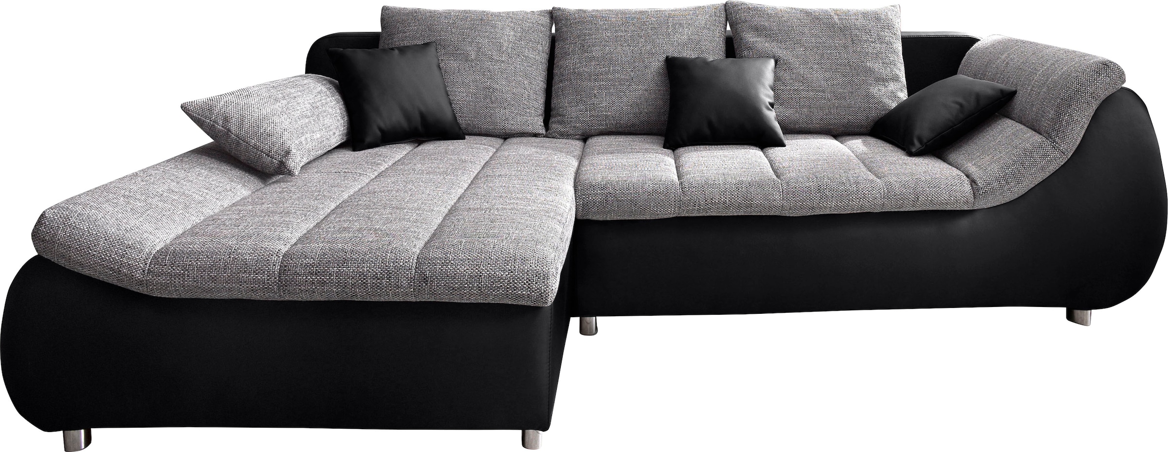 INOSIGN Ecksofa »Imola elegant und bequem, aktuelle Steppung im Sitz, L-Form«, wahlweise mit Bettfunktion