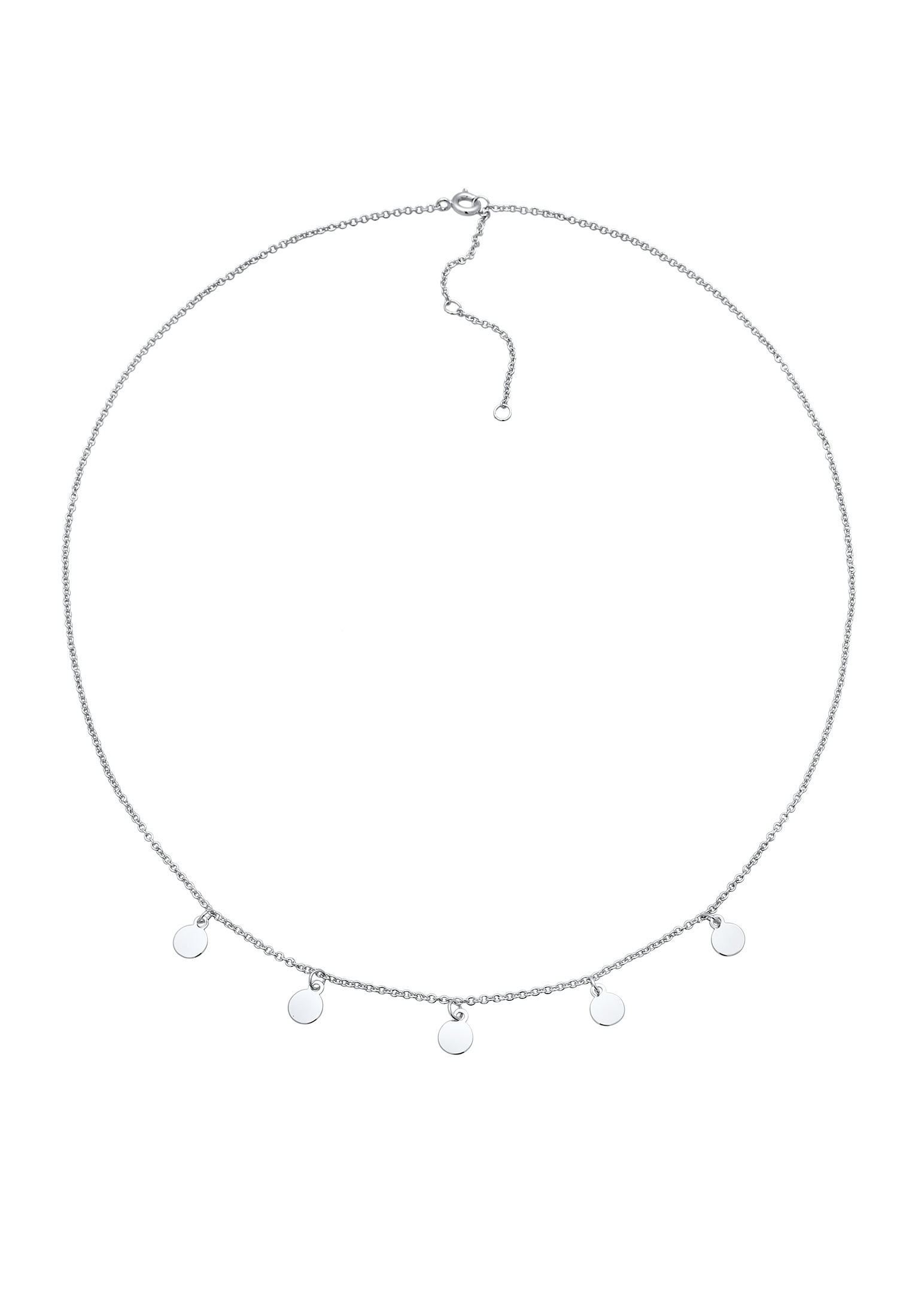 Elli Kette mit Anhänger »Halskette Plättchen Messing Silberfarben«