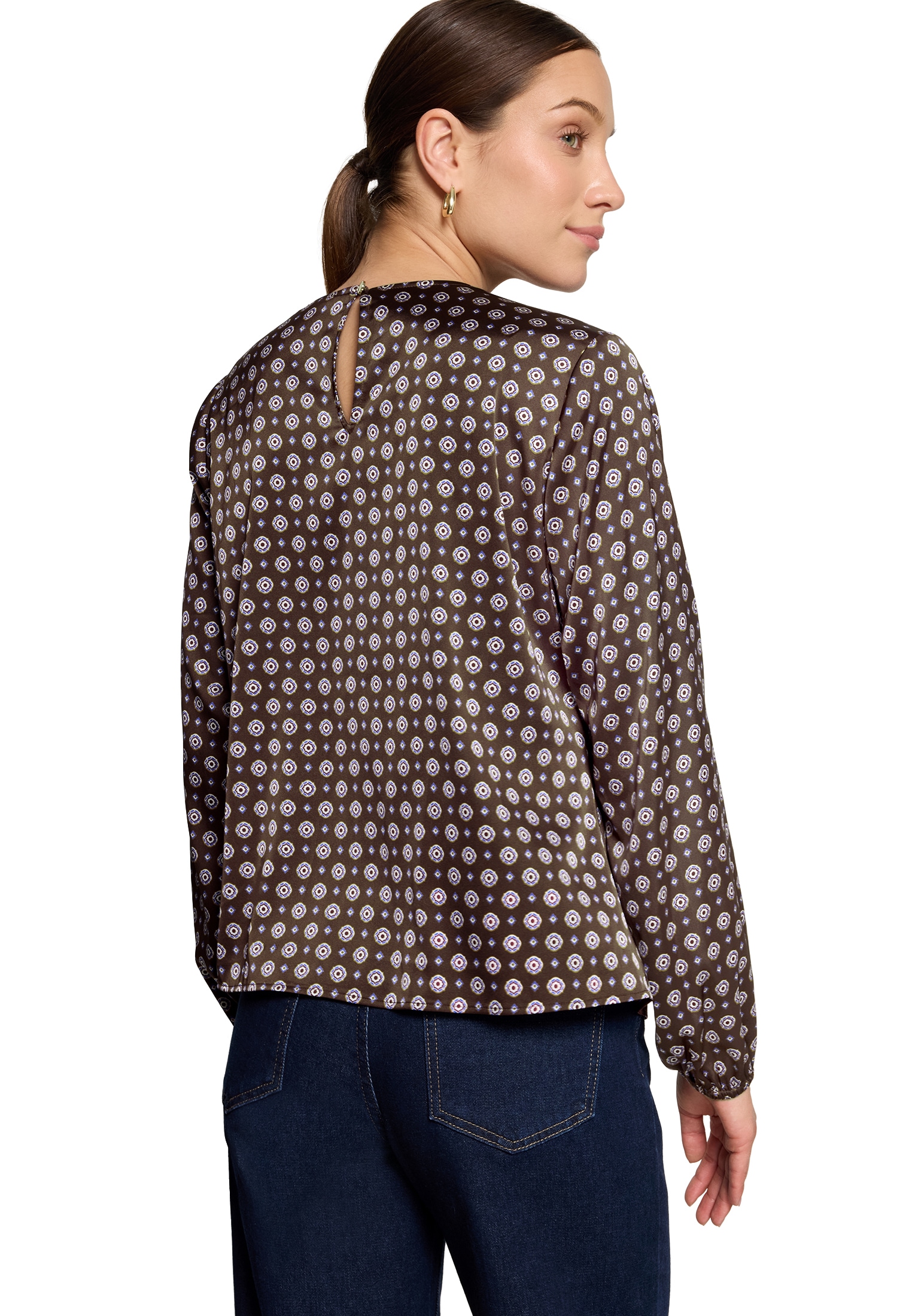 Zero Satinbluse »Satin-Bluse mit Print.«