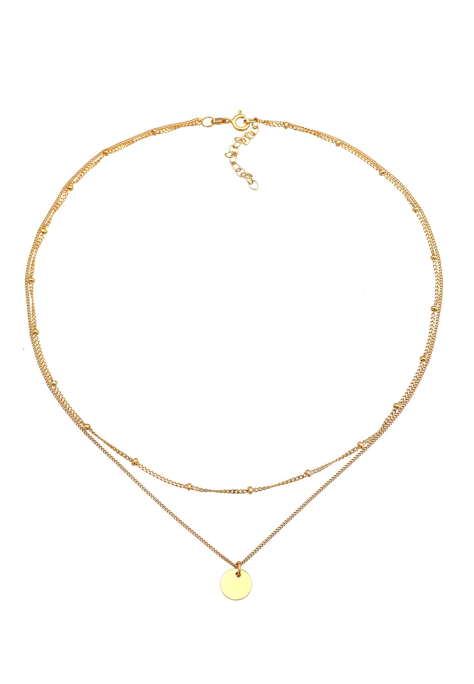 Elli Silberkette »Halskette Choker Layer Kugelkette Plättchen 925 Silber«