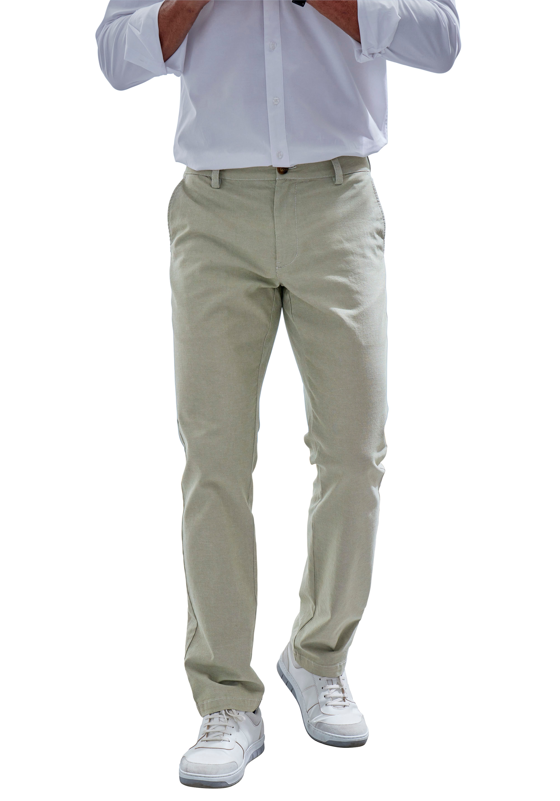 John Devin Chinohose »regular-fit, lange Oxford Hose«, aus elastischer Baumwoll-Qualität