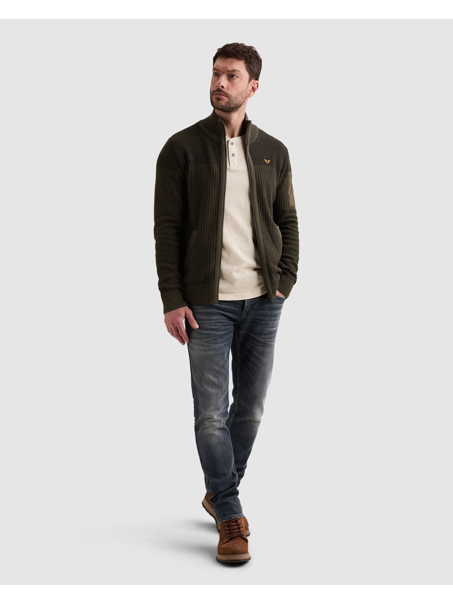 PME LEGEND Cardigan mit markanter Struktur, Baumwolle, Regular Fit