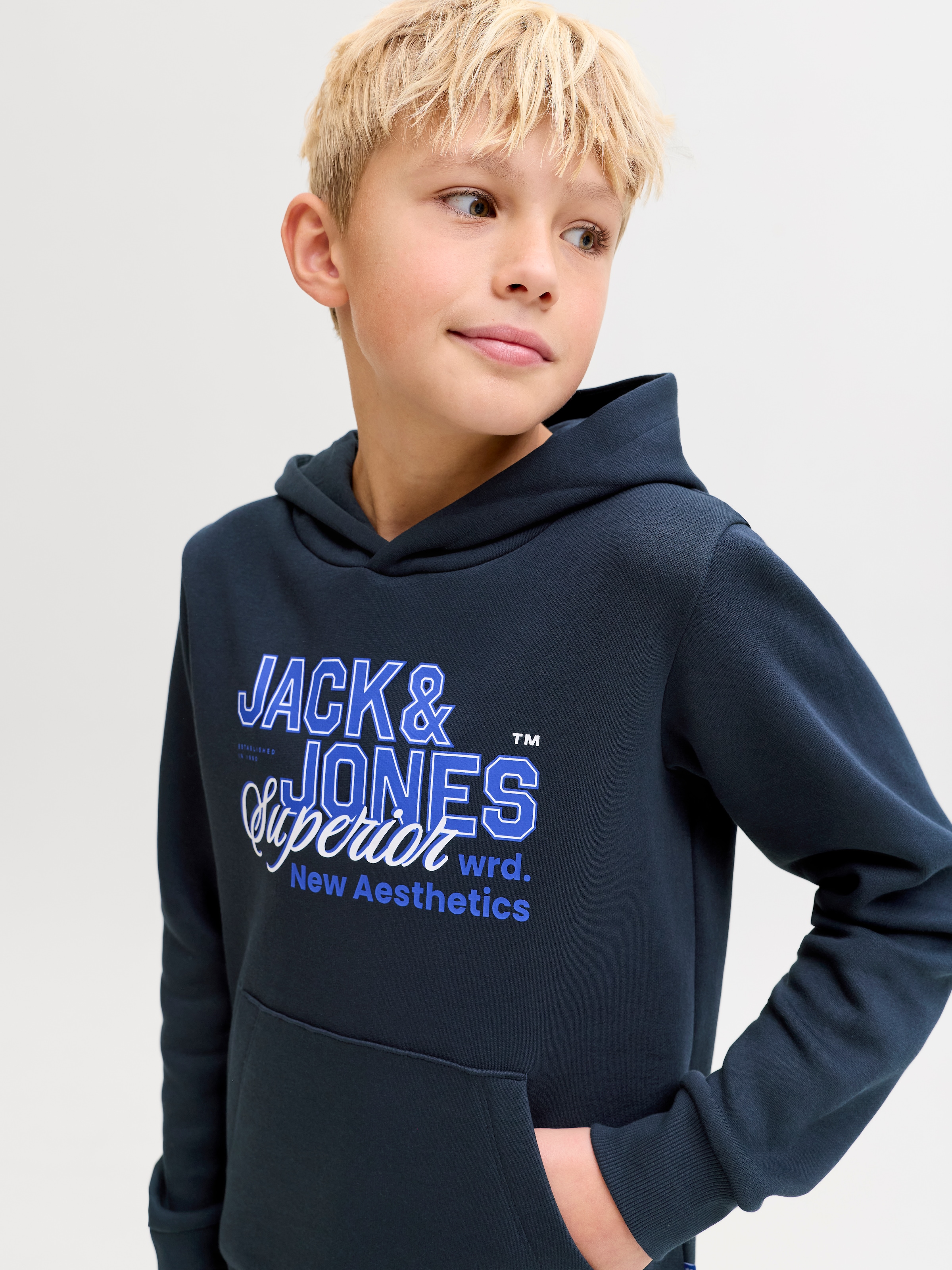Jack & Jones Junior Kapuzensweatshirt »JJELOGO SWEAT HOOD 2 COL AW25 NOOS JNR«
