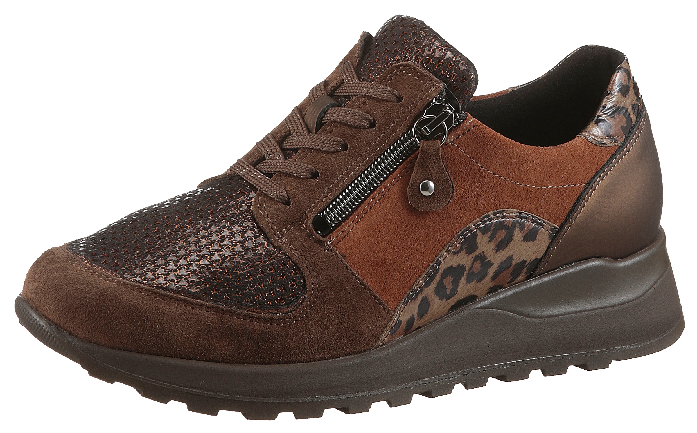 Waldläufer Damen Keilsneaker »HIROKO-Soft« Schnürschuh in braun, Größe 7,5 (41)