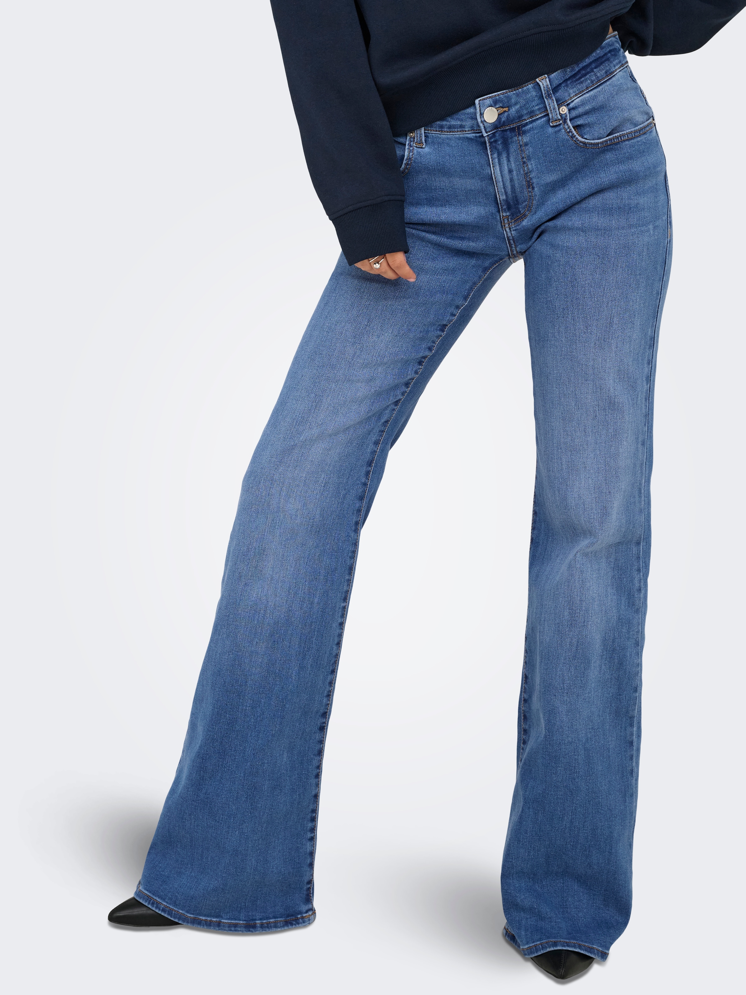 ONLY Bootcut-Jeans »ONLTIGER LW WIDE MB FLARED DNM PIM«