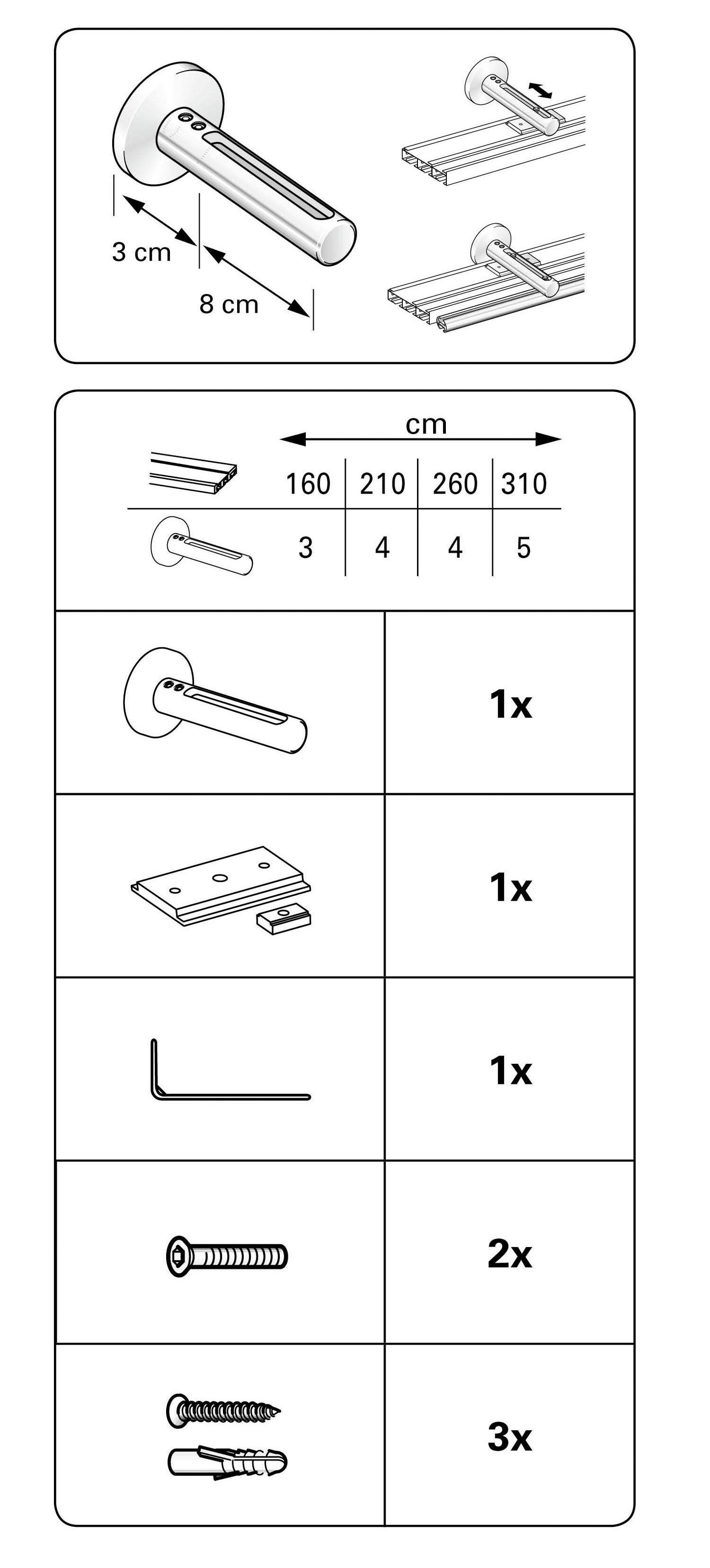 online Serie GARDINIA Atlanta Gardinenstangenhalter »Wandträger (1 OTTO St.), 3-läufig«, 3-läufig Flächenvorhang-Technik bei