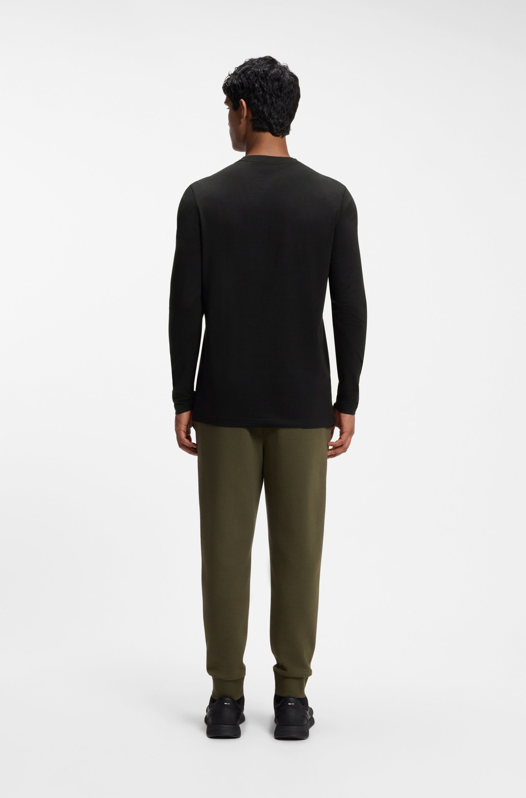 BOSS GREEN Langarmshirt »Tee Long Regular Fit« Stretch Jersey Cotton, Logo on Chest, Rundhals