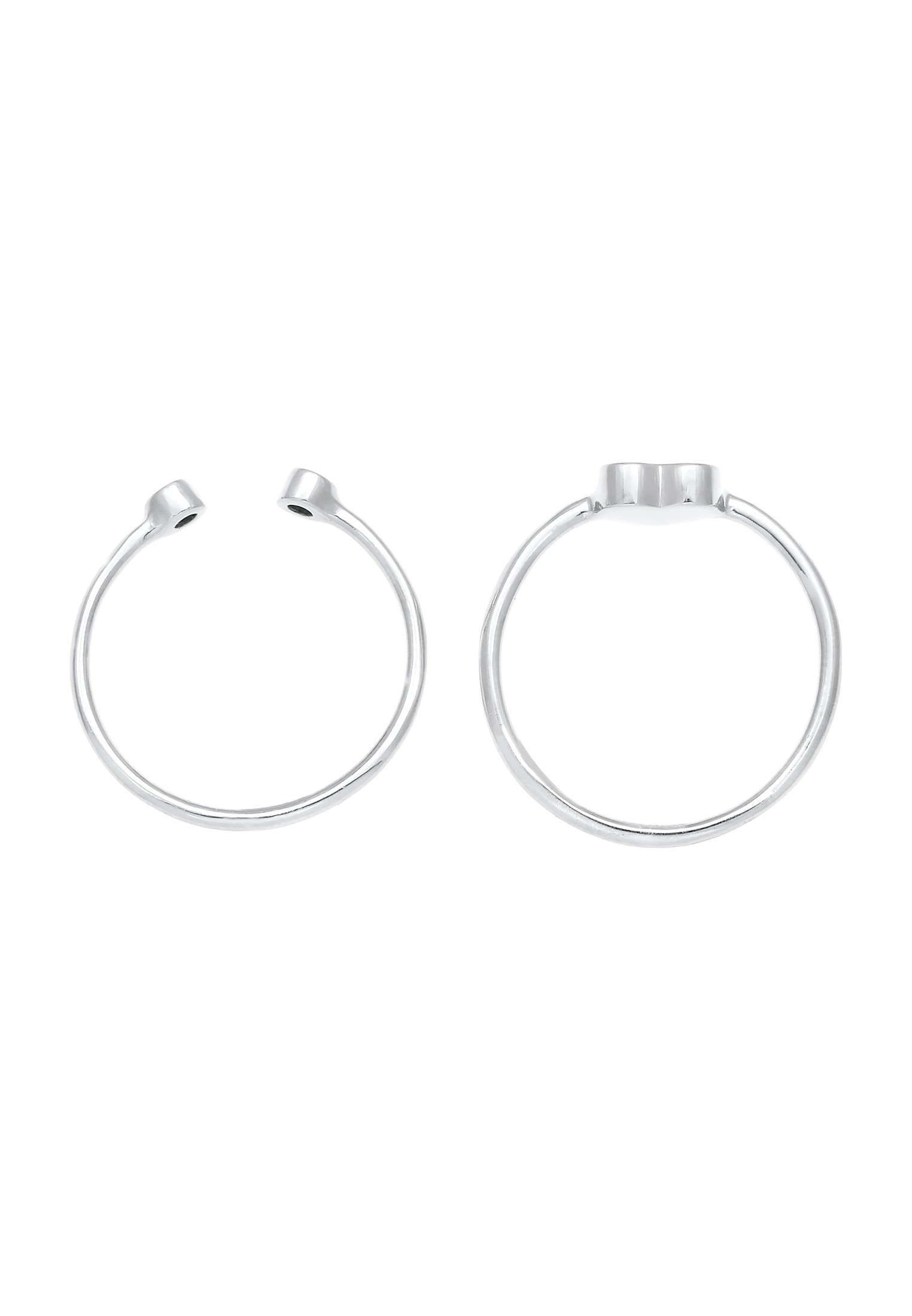 Elli Ring-Set »Ring Herz Liebe (2 tlg) 925 Silber, mit Kristallen von Swarovski®«