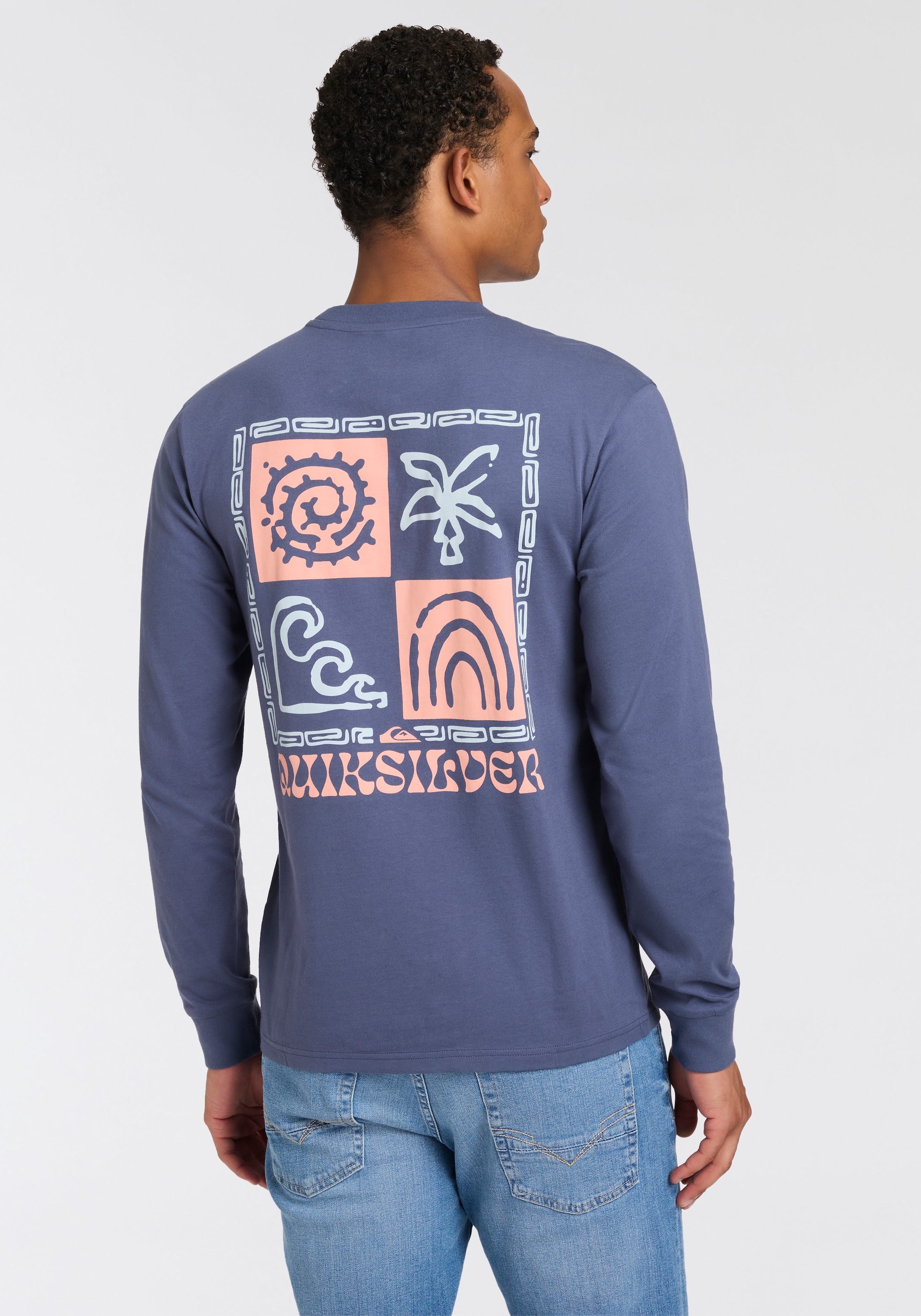 Quiksilver Langarmshirt »DESERT WAVE BEYOND WAVE LS PAK« 2 2er-Pack, Langarm-Design, mit Rundhalsausschnitt, aus Baumwoll-Jersey