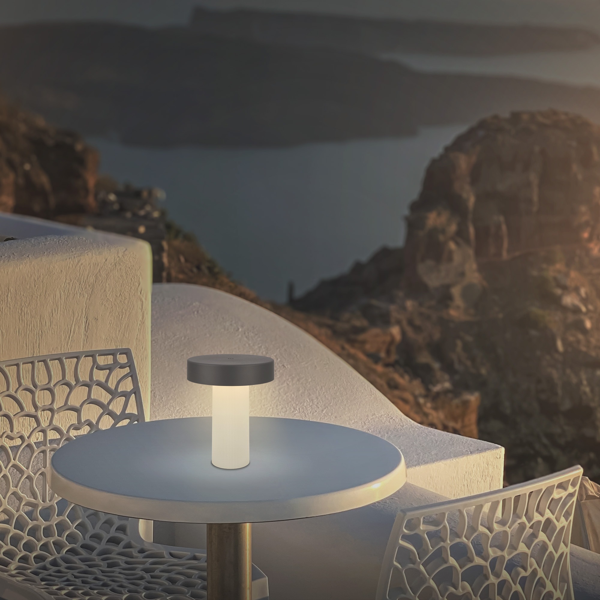 Briloner Leuchten LED Tischleuchte »BITO« LED-Modul 1 Stk. Warmweiß 16x20 cm, Akku tauschbar, Indoor/Outdoor, Wohnzimmer, Balkon