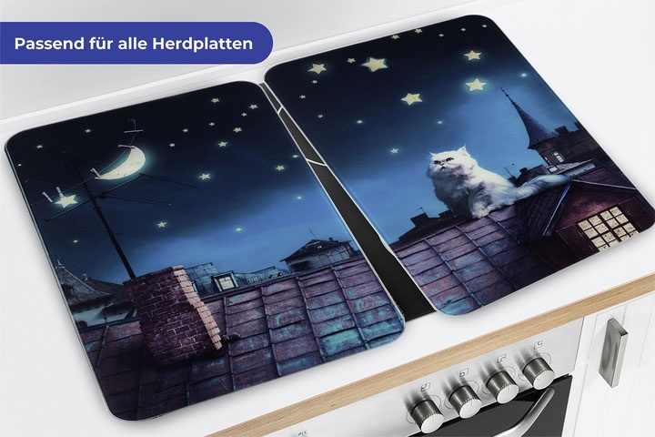 Maximex Herd-Abdeckplatte »Moon Cat«, (Set, 2 tlg.), für alle Herdarten, 52x30 cm