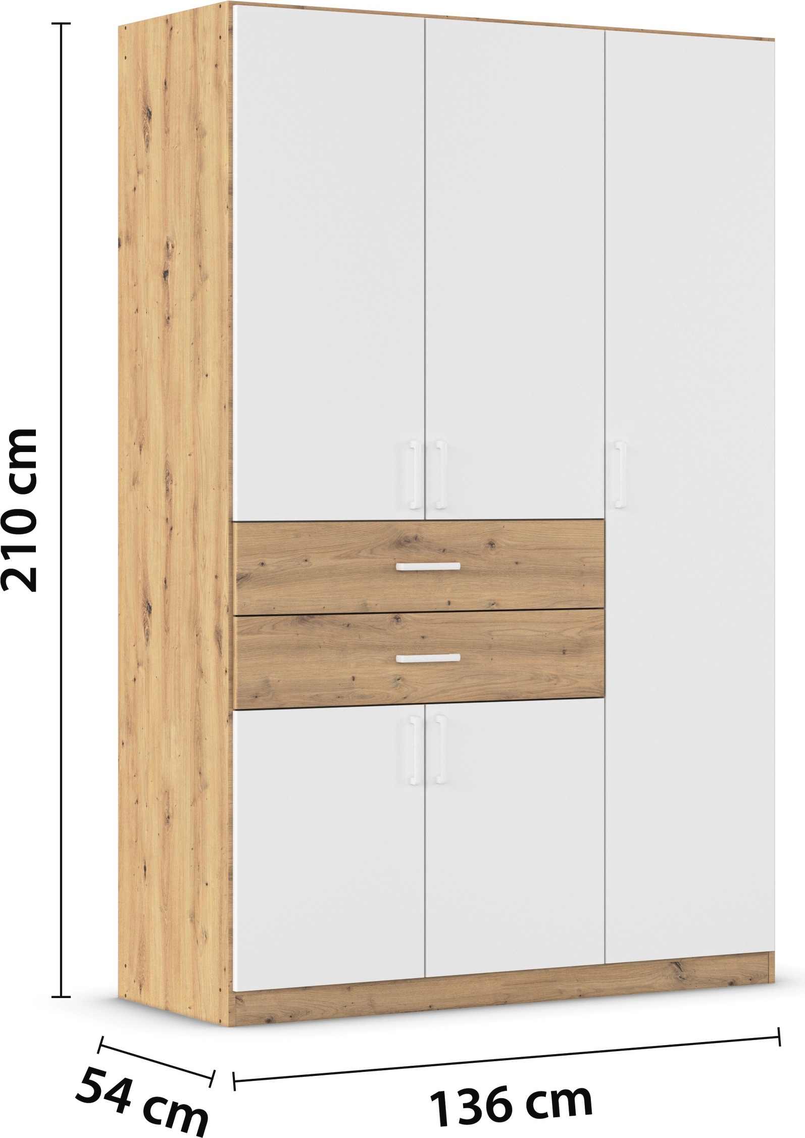 rauch Drehtürenschrank »Kleiderschrank Schrank Garderobe MAIKA mit Dekor-Front«, 2 Schubladen, in verschiedenen Breiten, Höhen, Farben, MADE IN GERMANY