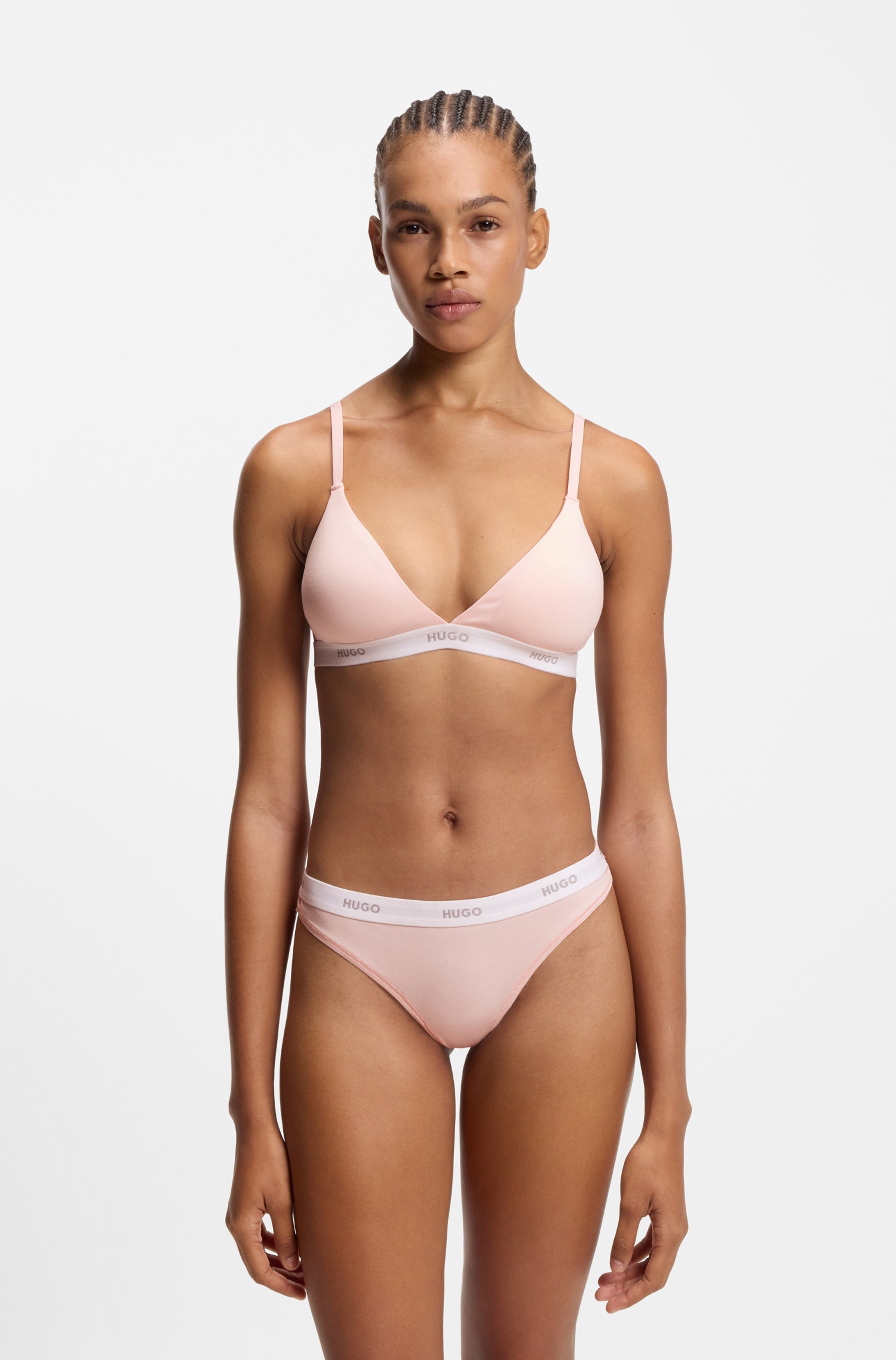 HUGO Underwear String »ID« aus Stretch-Baumwolle mit Logos am Bund
