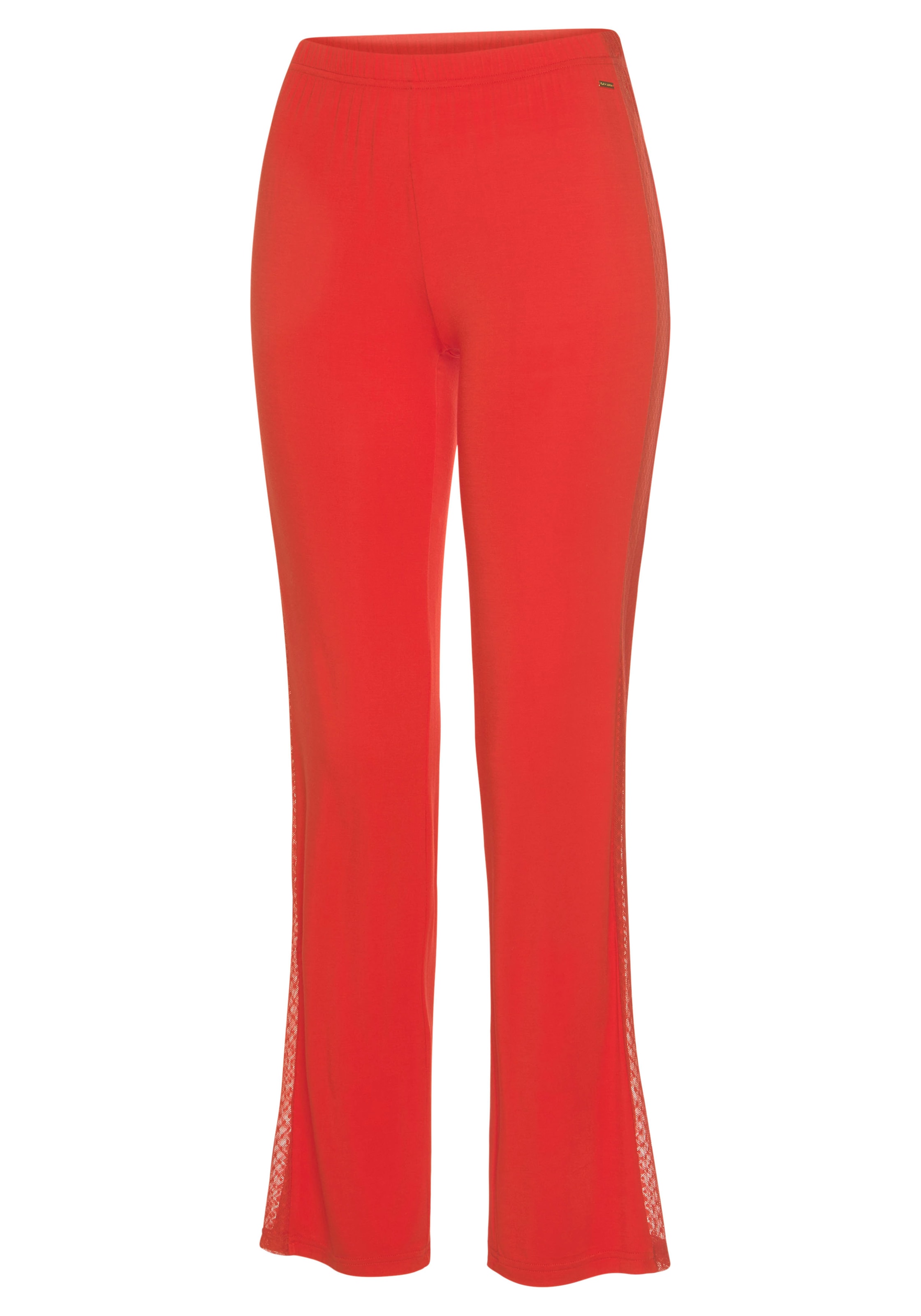 LASCANA Schlafhose, mit Spitzeneinsätzen