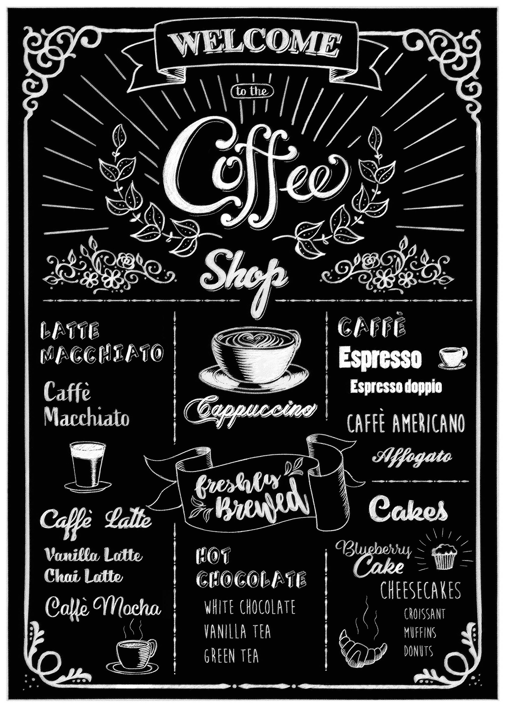 Komar Wandtattoo »Coffeeshop«, (1 St.), 50x70 cm (Breite x Höhe), selbstklebendes  Wandtattoo kaufen bei OTTO